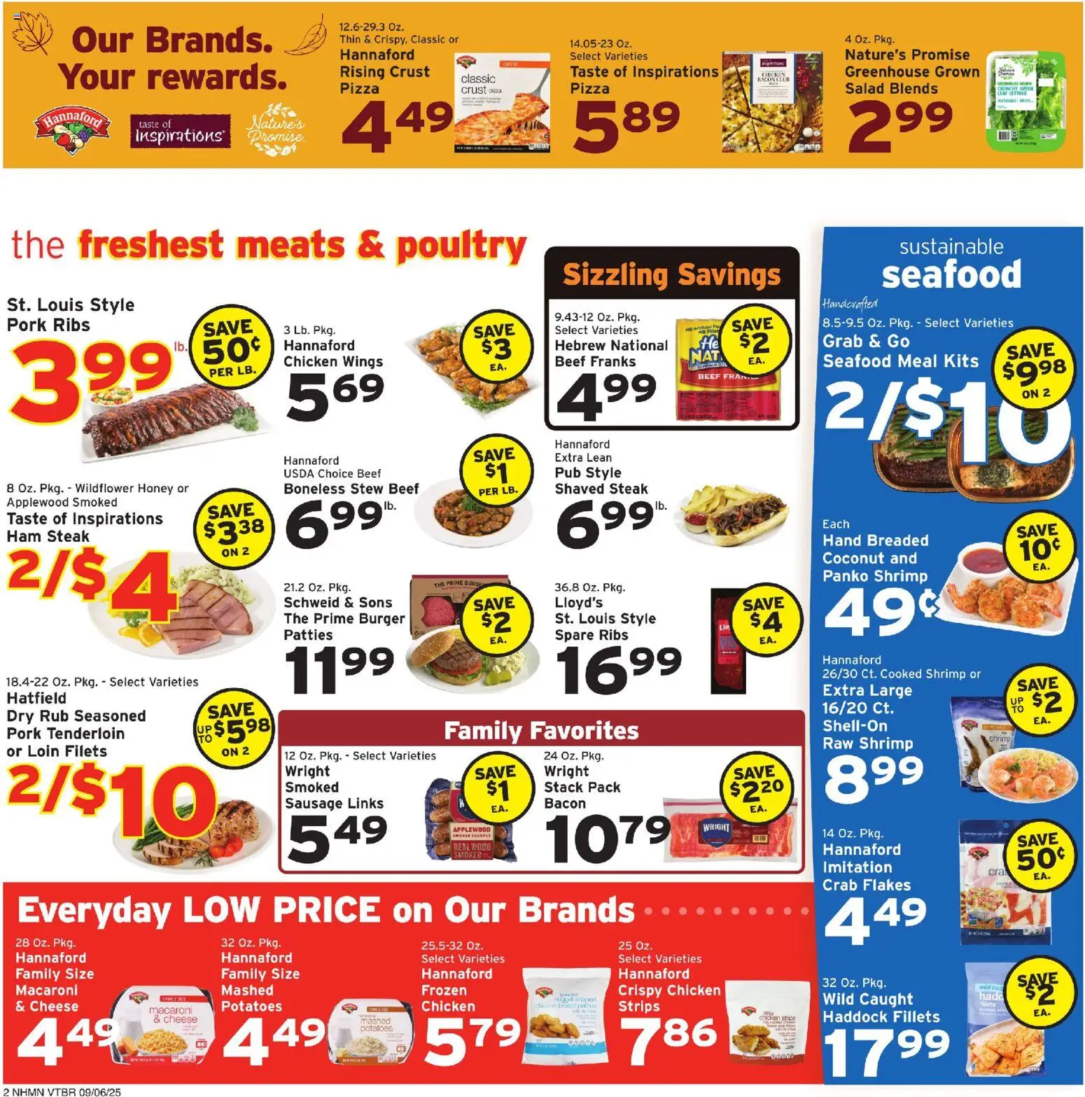 Hannaford Weekly Ad - valid from 09/06/2026 | Page: 2 | Products: Shrimp, Honey, Flakes, Coconut