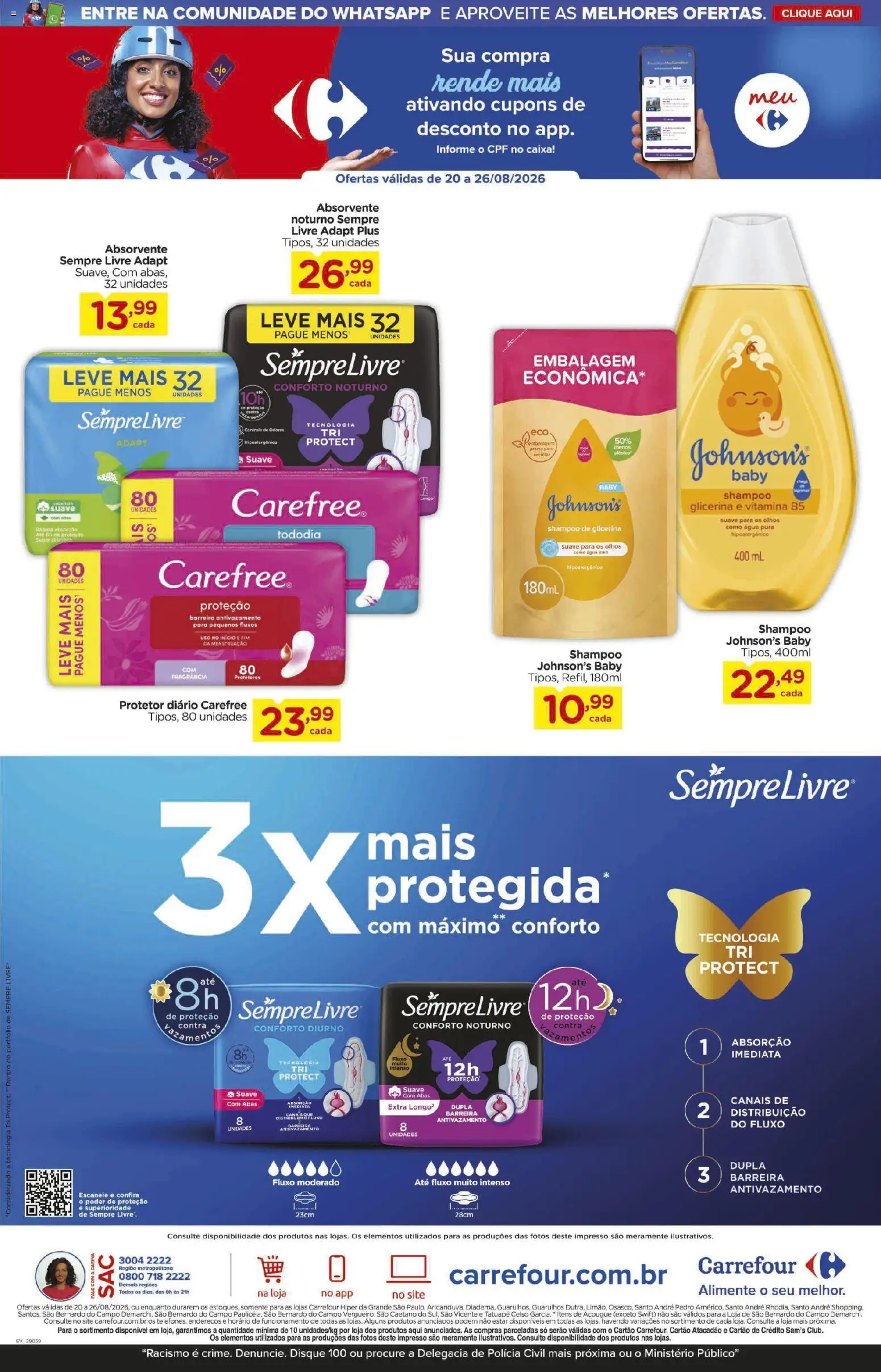 Carrefour Folheto - válido de 20/08/2026 | Página: 2 | Produtos: Fragrância, Caixa, Água, Absorvente