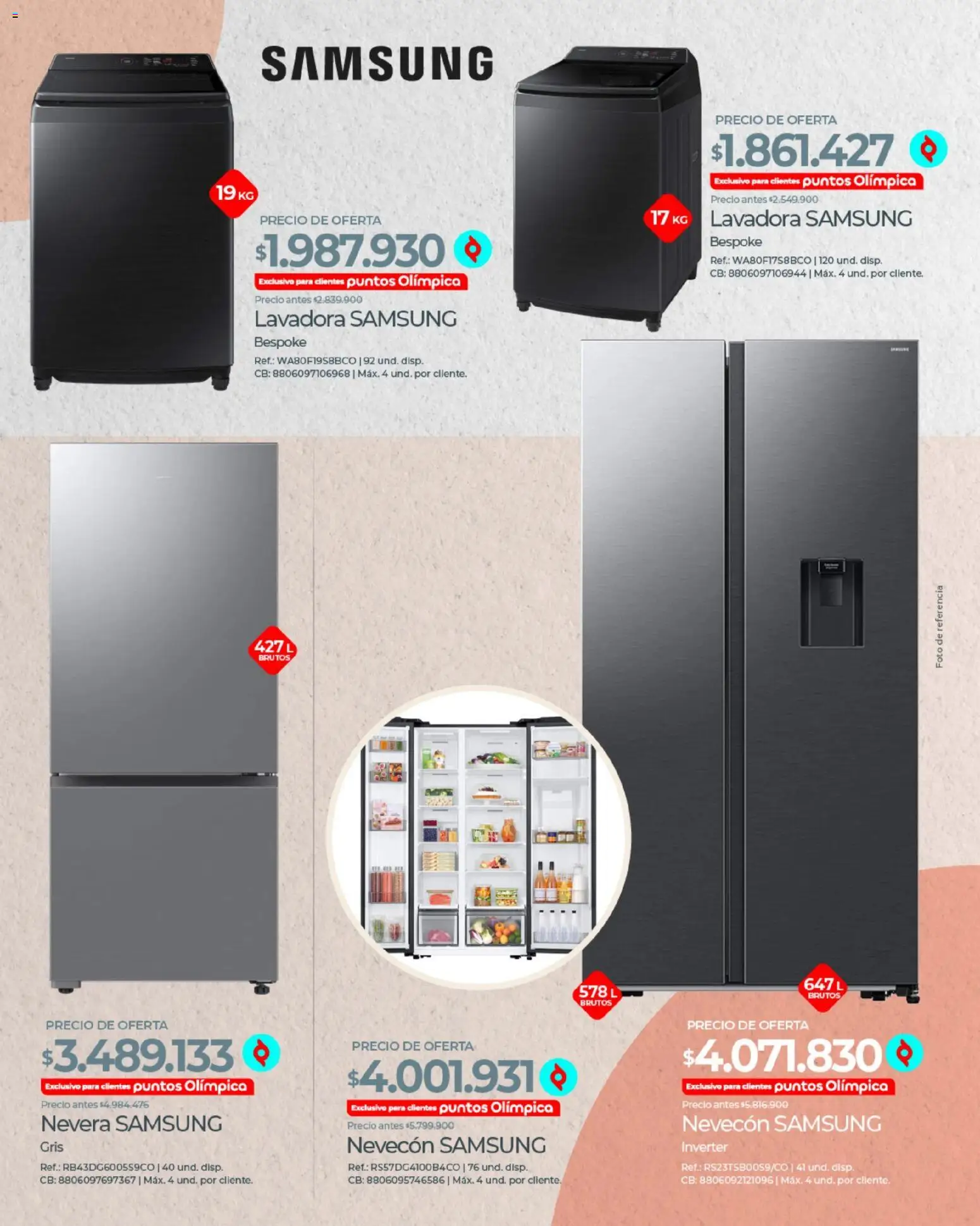 Olímpica revista - valida desde el 01.05.2026 | Página: 33 | Productos: Lavadora, Nevera