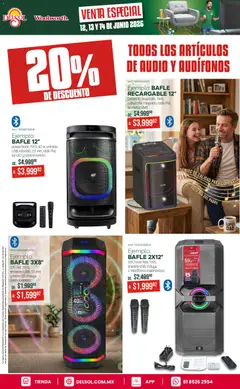 Vista previa de Del Sol y Woolworth catálogo, nuevo folleto de la tienda, válido en México a partir del 12.06.2026 | Página: 4 | Productos: Audio, Radio, Audífonos, Control remoto