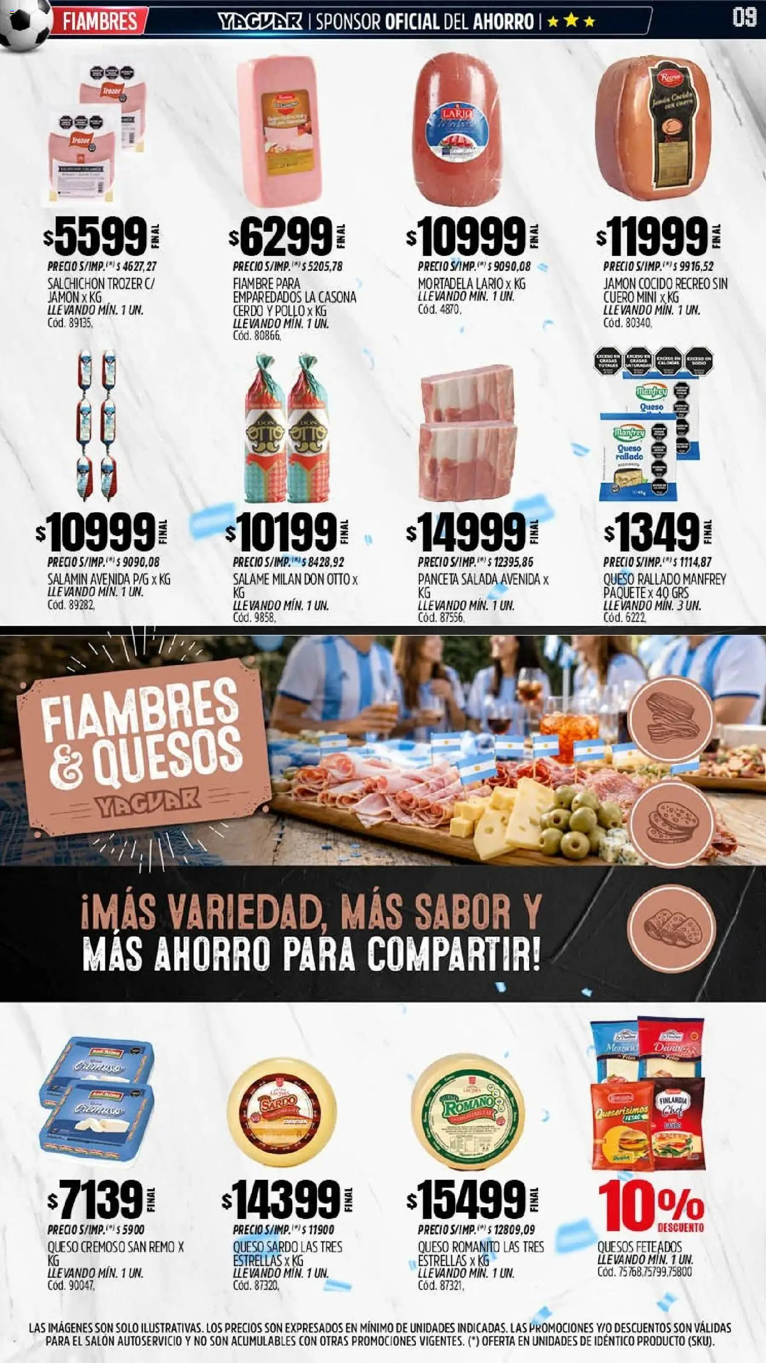 Yaguar - Oferta Semanal Mendoza │ válido desde el 01.06.2026 | Página: 8 | Productos: Mortadela, Panceta, Salame, Cerdo