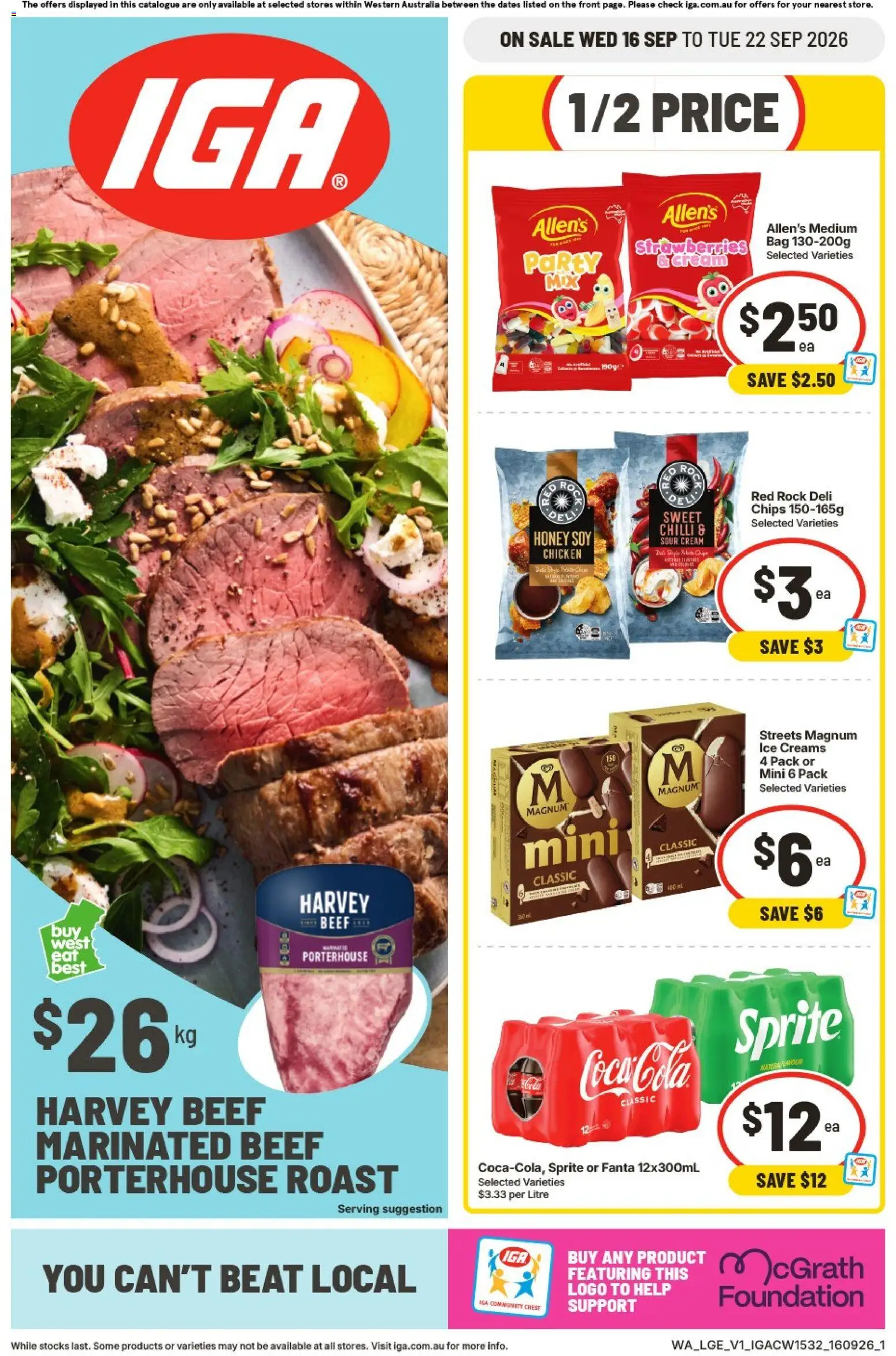 IGA catalogue - valid from 16/09/2026 | Page: 1 | Products: Chicken, Chilli, Foundation, Magnum