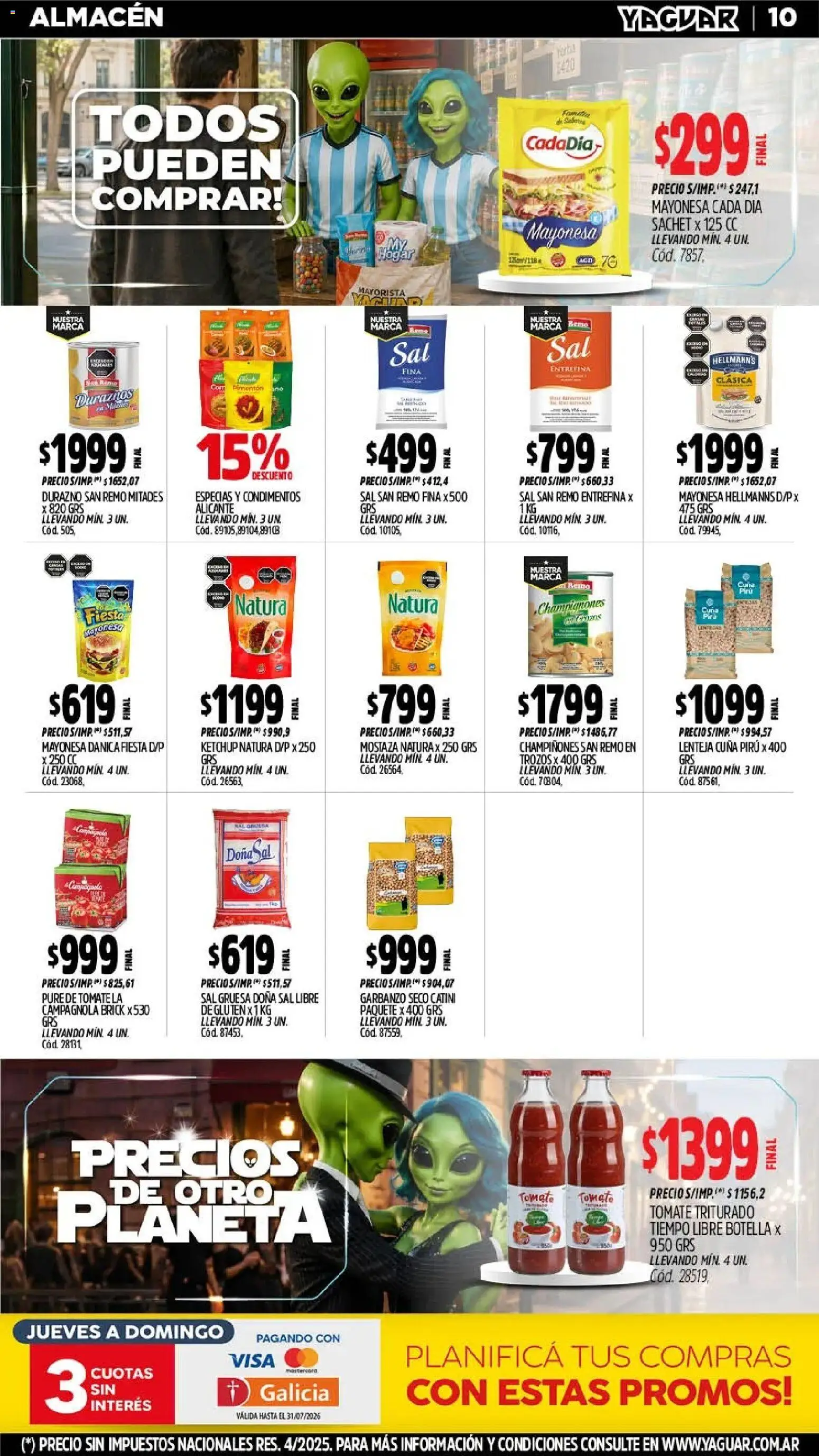 Yaguar - Oferta Semanal Chaco │ válido desde el 06/07/2026 | Página: 11 | Productos: Botella, Sal, Pimentón, Tomate