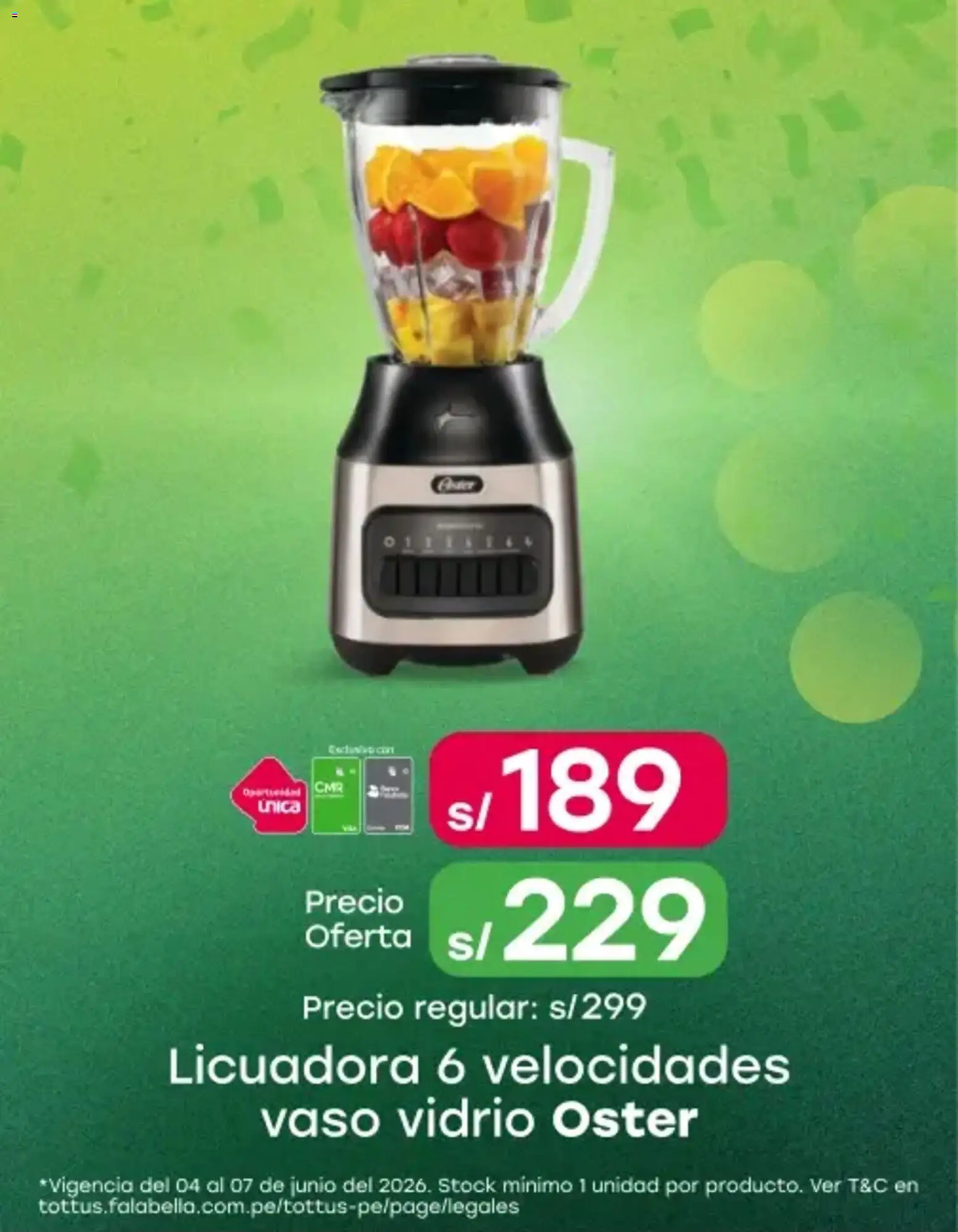 Catálogo Tottus válido desde 04.06.2026 | Página: 1 | Productos: Licuadora