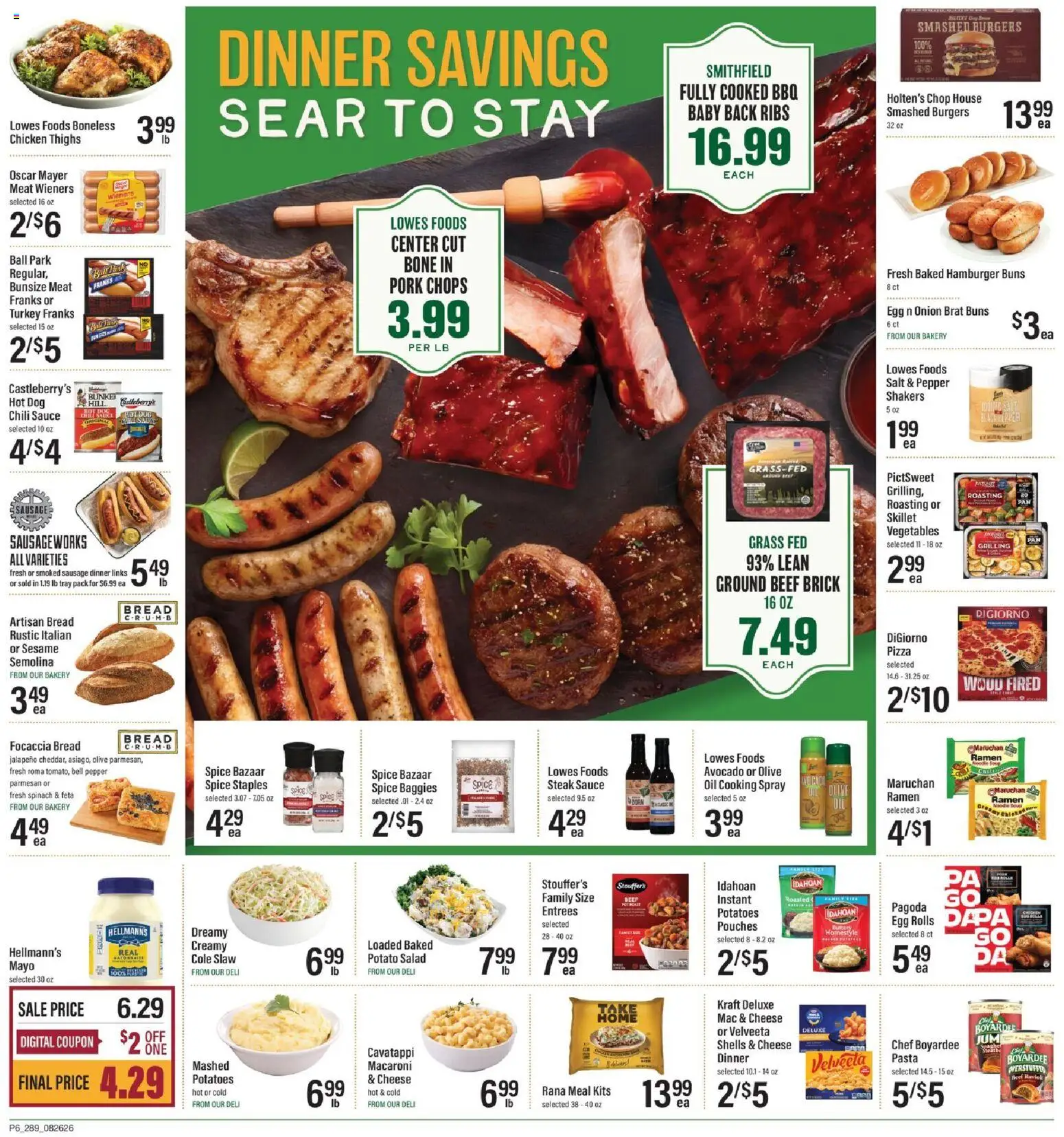 Lowes Foods Weekly Ad - GA - valid from 08/26/2026 | Page: 8 | Products: Sesame, Vegetables, Salt, Focaccia