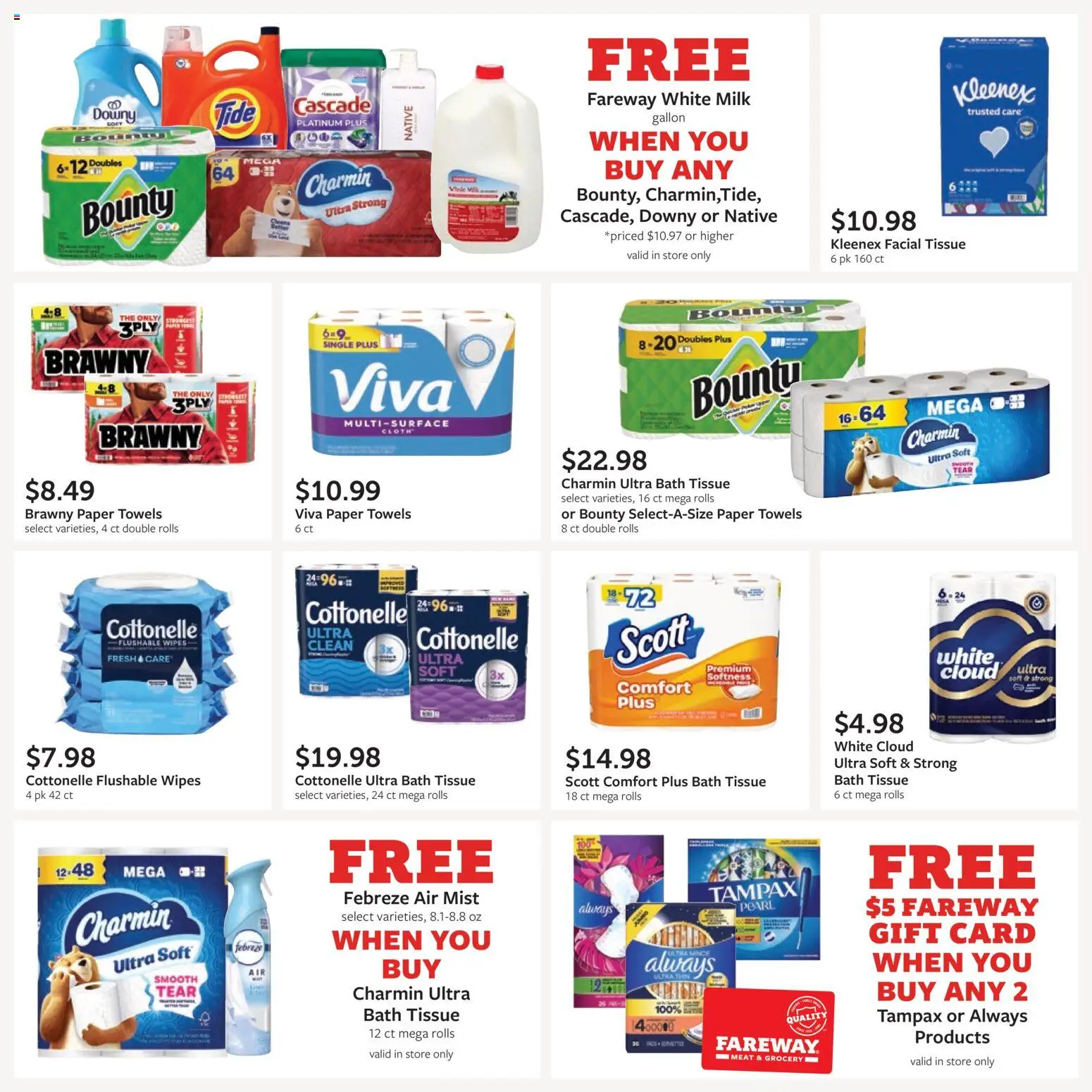 Fareway Monthly Ad - valid from 09/28/2026 | Page: 40 | Products: Bath, Meat, Milk, Paper towels