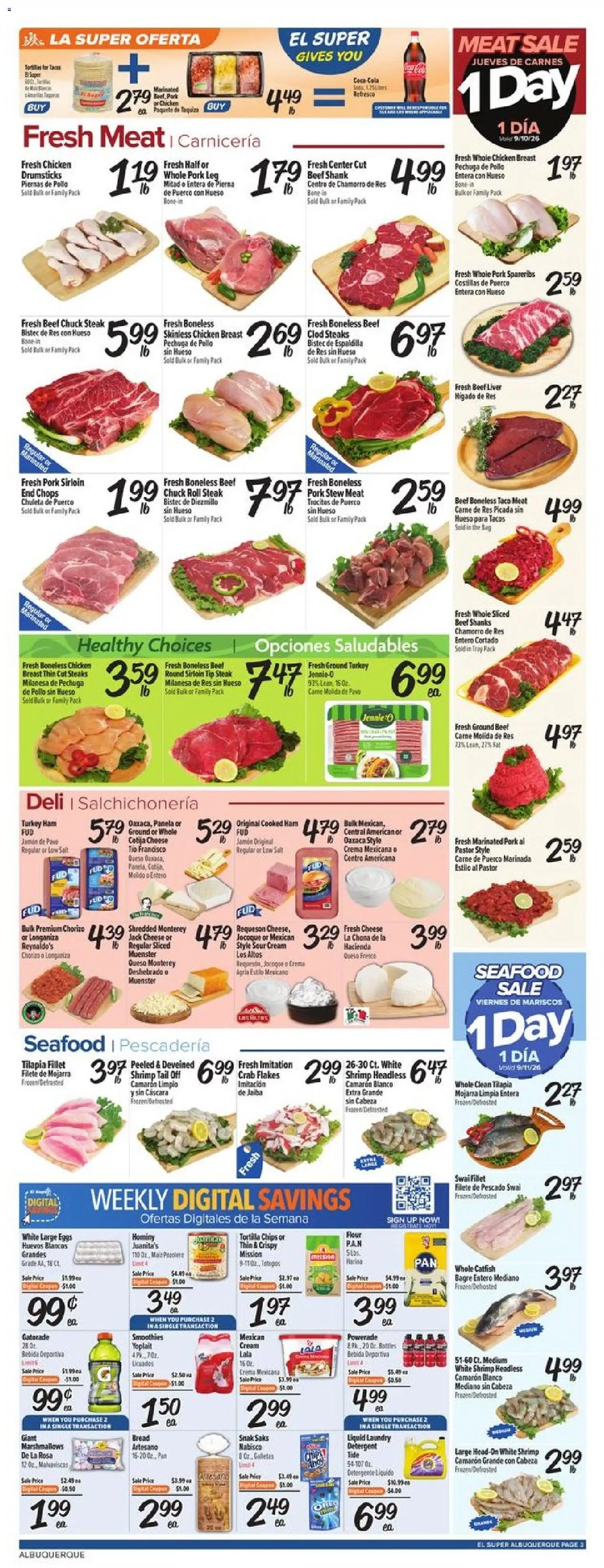 El Super Weekly Ad - NM - valid from 09/09/2026 | Page: 3 | Products: Cheese, Detergent, Chips, Bag