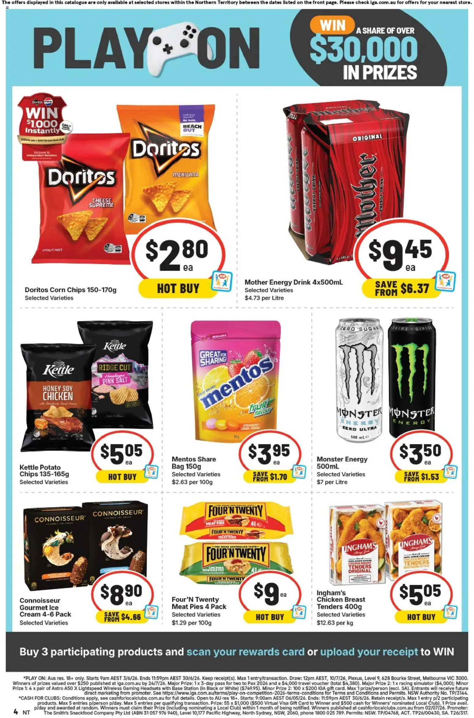 IGA catalogue - valid from 03.06.2026 | Page: 4 | Products: Chicken, Chips, Cream, Sugar