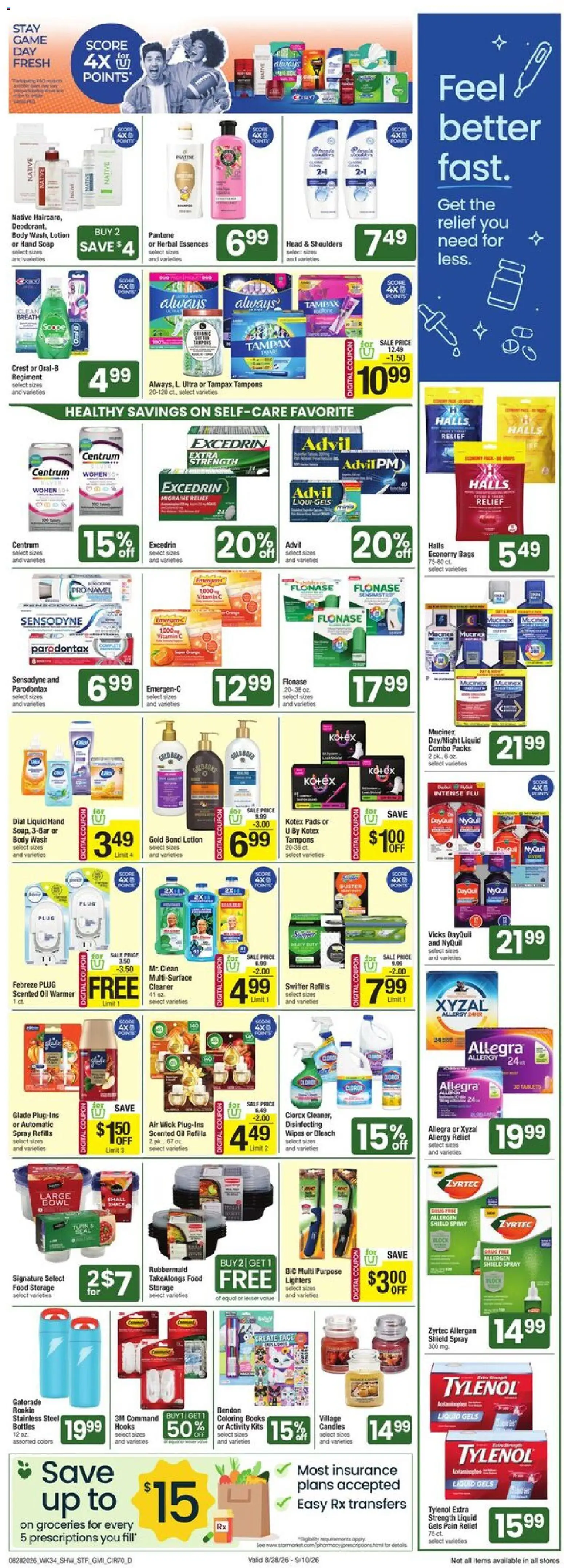 Star Market Weekly Ad - valid from 08/28/2026 | Page: 5 | Products: Vitamin, Pads, Body Wash, Game