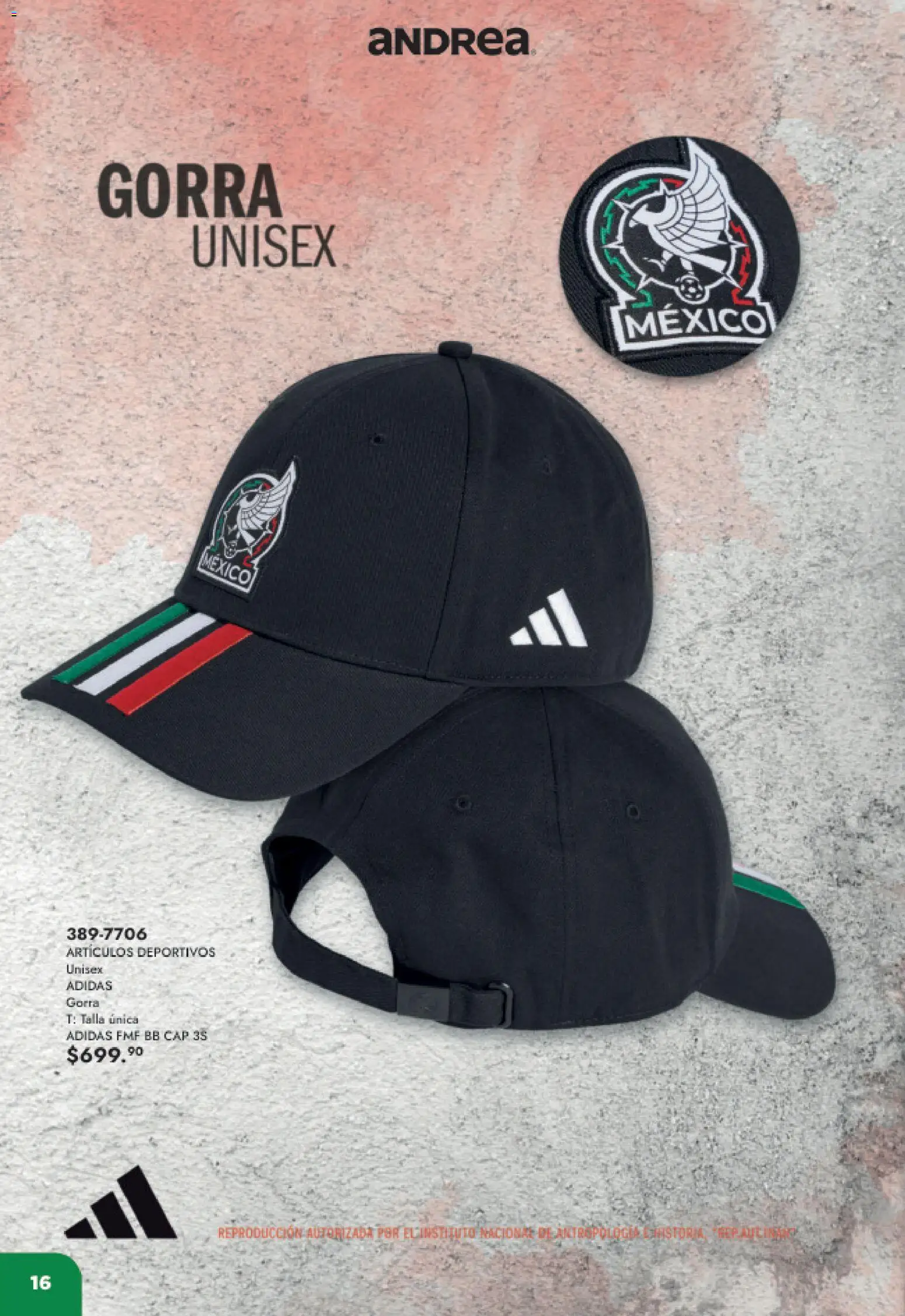 Nuevas ofertas de Andrea válidas en toda la República Mexicana desde el 17.05.2026. ¡Encuentra las mejores ofertas en Andrea catálogo Listos para ganar! | Página: 16 | Productos: Gorra