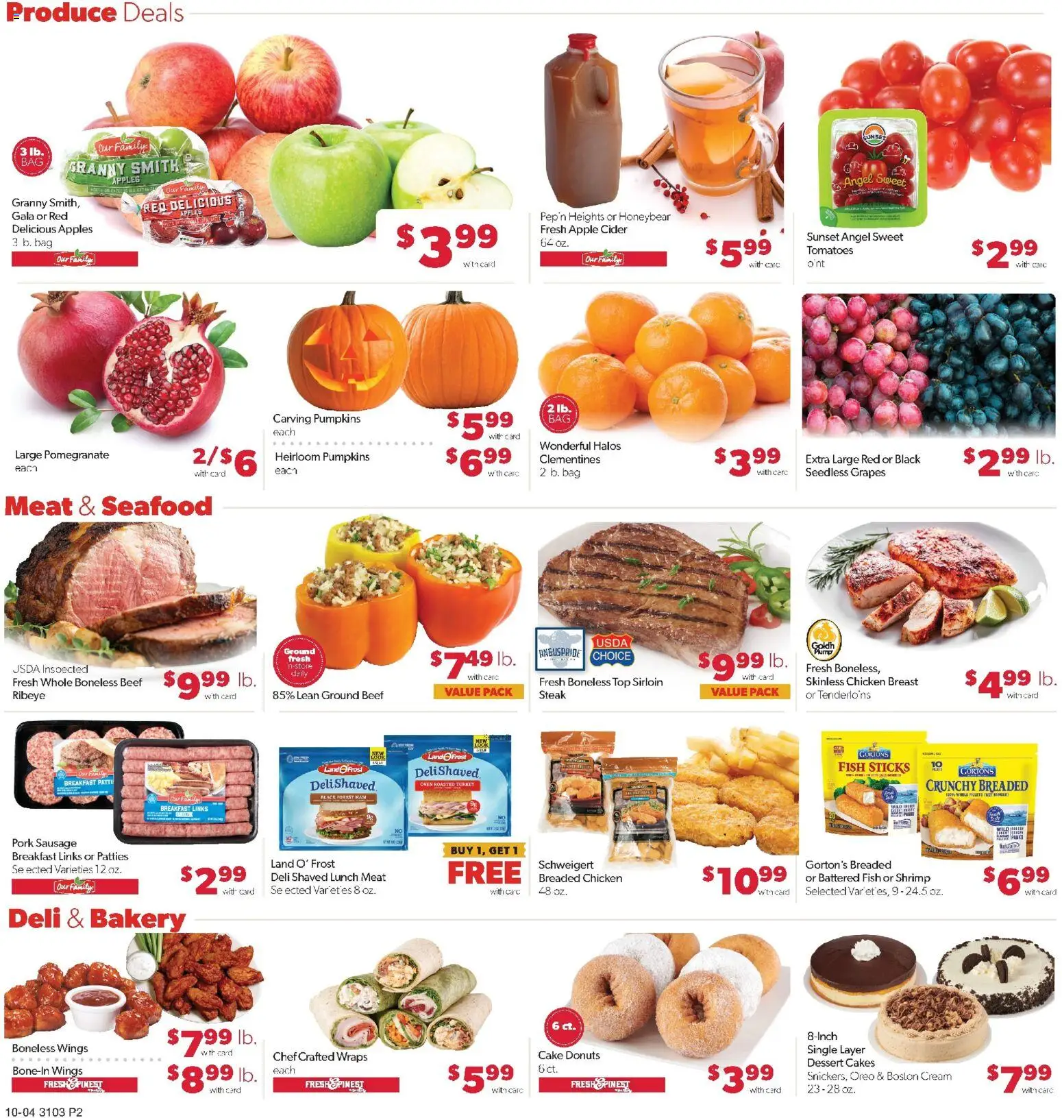 Family Fare Weekly Ad - ND - valid from 10/04/2026 | Page: 2 | Products: Shrimp, Meat, Chicken, Ground beef