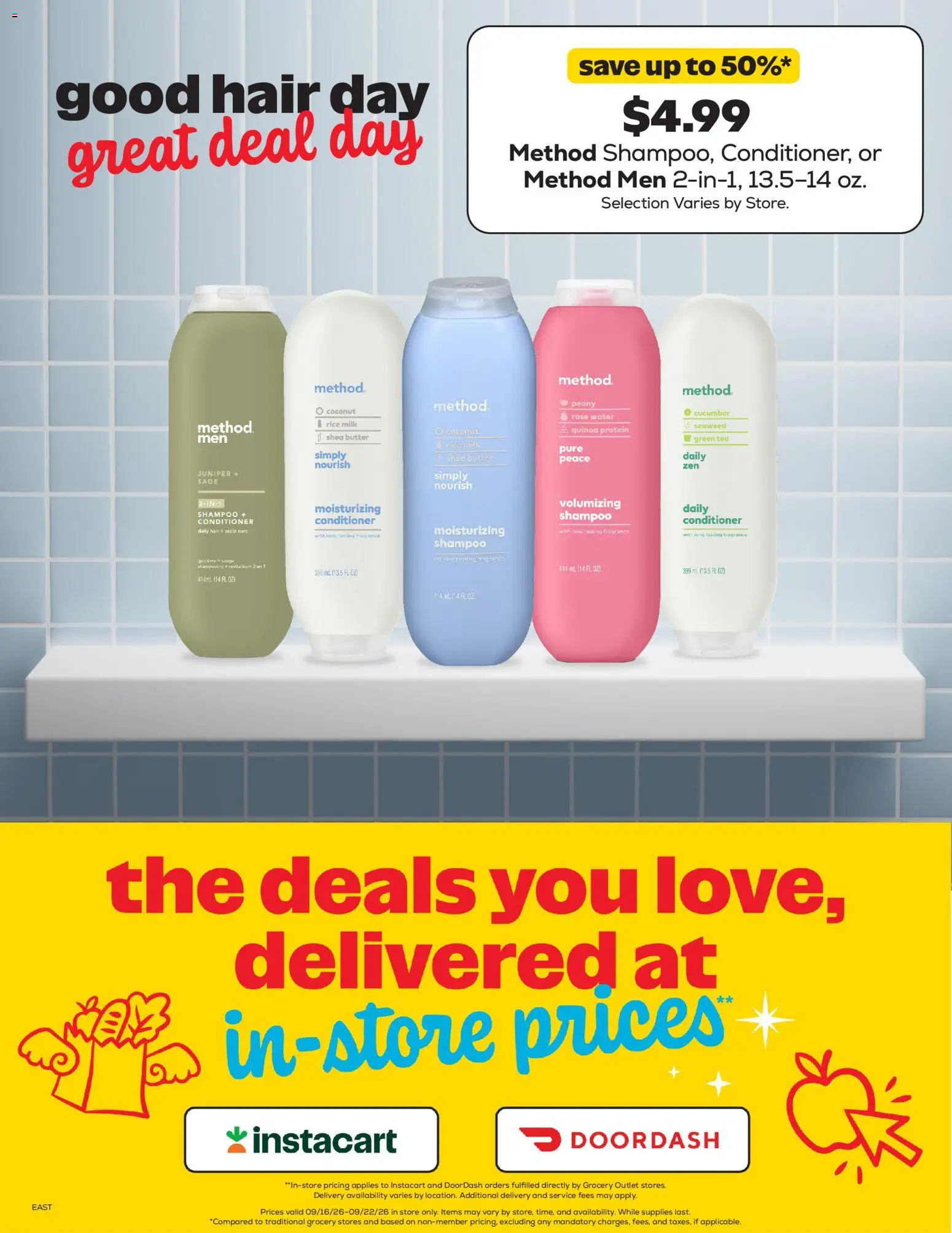 Grocery Outlet Weekly Ad - valid from 09/16/2026 | Page: 5 | Products: Shampoo, Cucumber, Milk, Tea