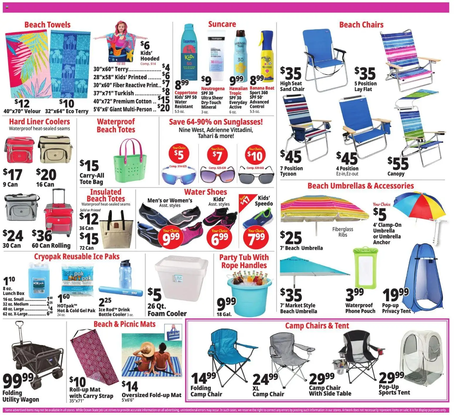 Ocean State Job Lot Weekly Ad - valid from 28.05.2026 | Page: 8 | Products: Table, Chair, Water, Umbrella