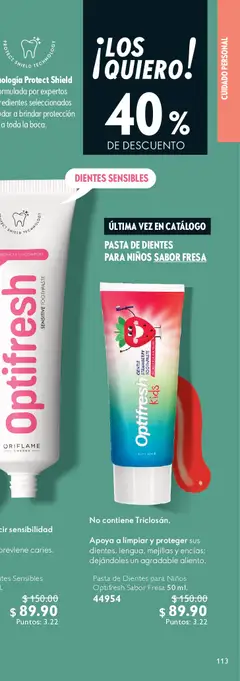 Vista previa de Oriflame campaña 7 2026, nuevo folleto de la tienda, válido en México a partir del 09.05.2026 | Página: 225 | Productos: Fresa, Pasta, Té