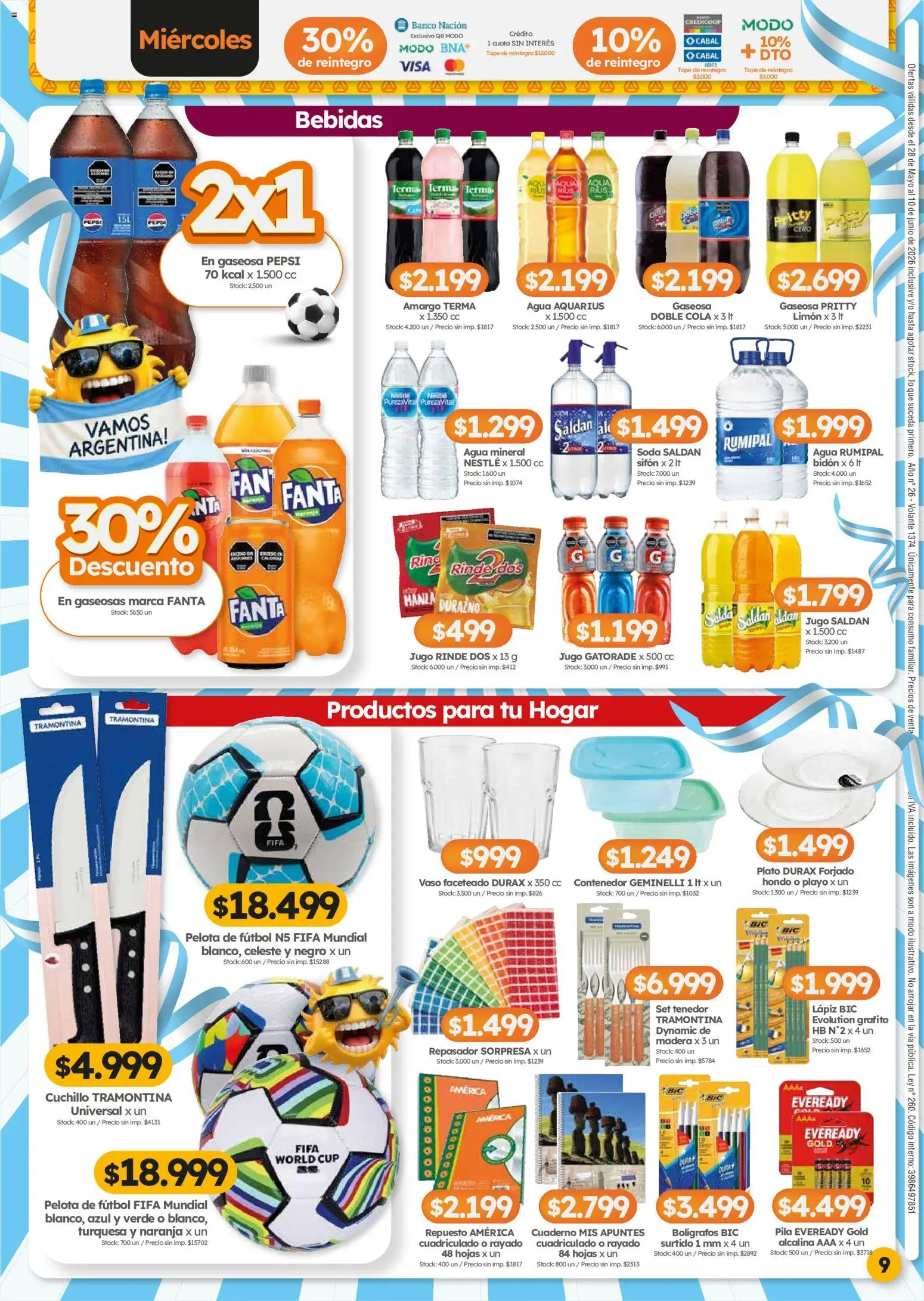 Cordiez ofertas │ válido desde el 28.05.2026 | Página: 9 | Productos: Durazno, Gaseosa, Soda, Pelota