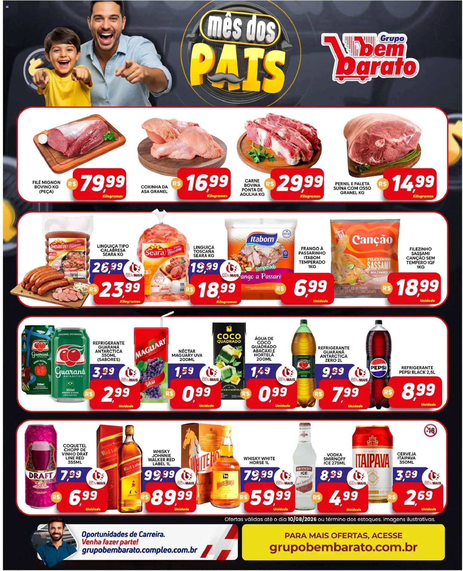 Supermercado Bem Barato Folheto - válido de 04/08/2026 | Página: 2 | Produtos: Hortelã, Vinho, Vodka, Frango