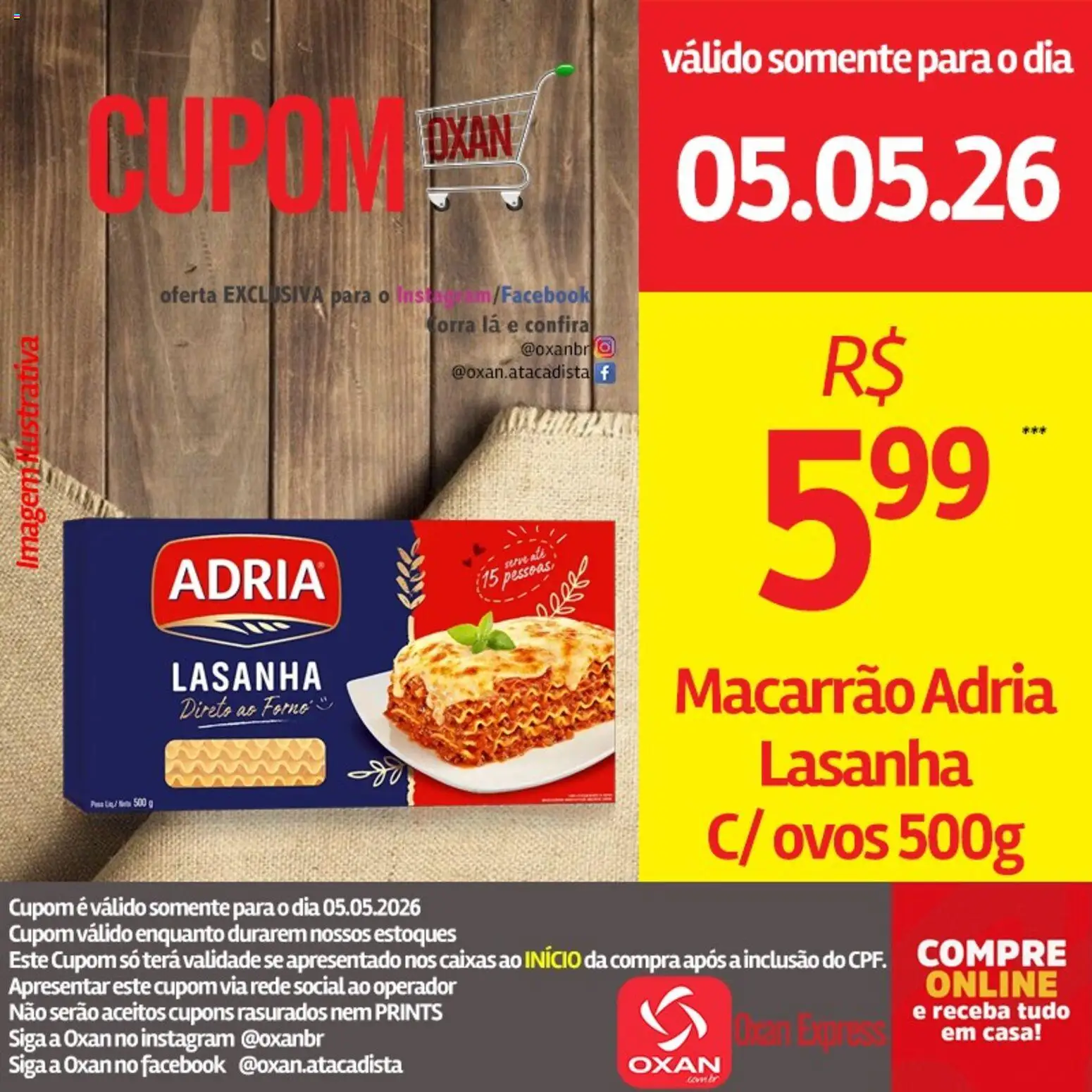 Oxan Atacadista Folheto - válido de 05.05.2026 | Página: 11 | Produtos: Forno, Ovos, Macarrão, Lasanha