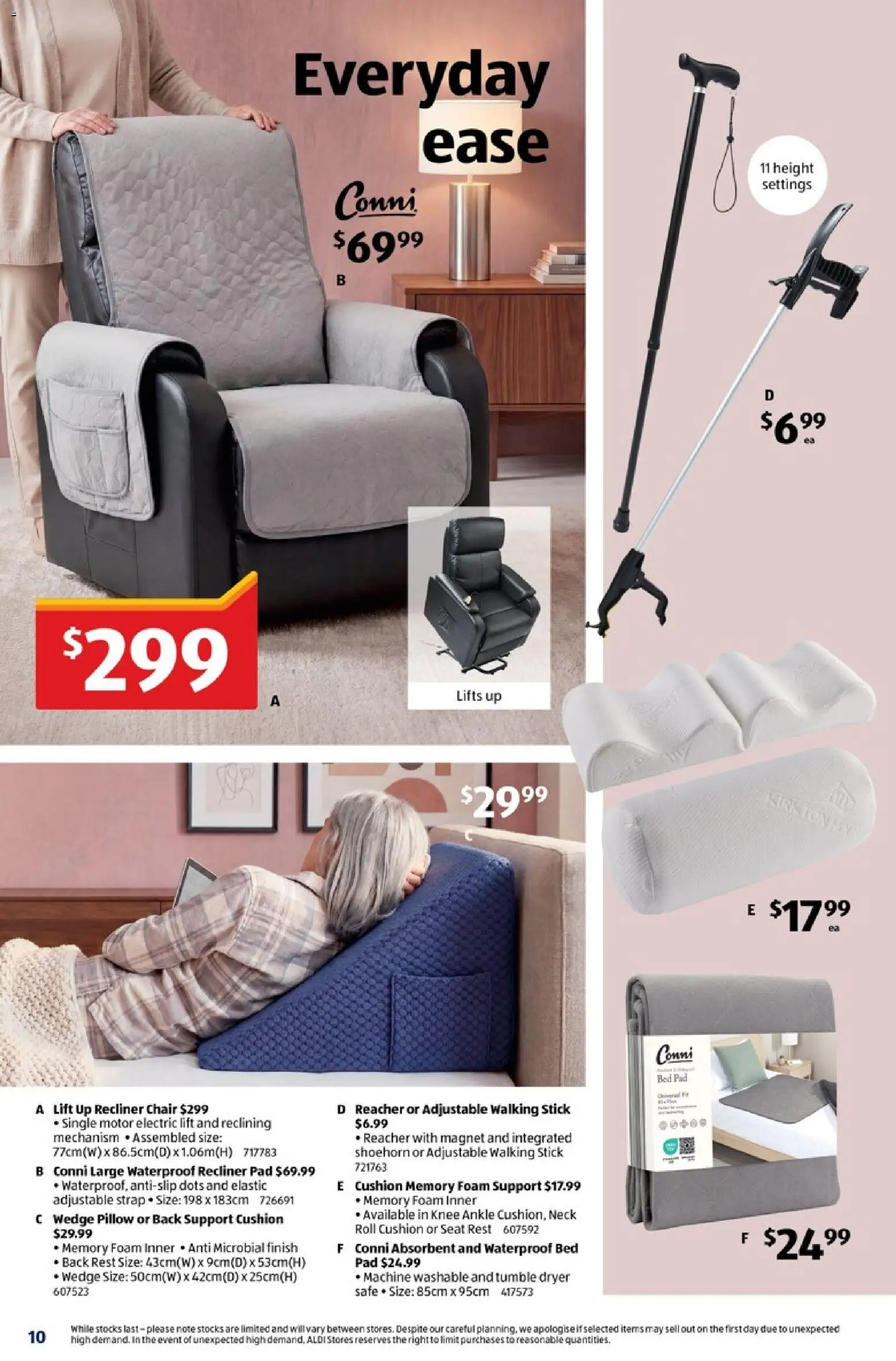 Aldi catalogue - valid from 29/07/2026 | Page: 10 | Products: Recliner, Dryer, Foam, Pillow