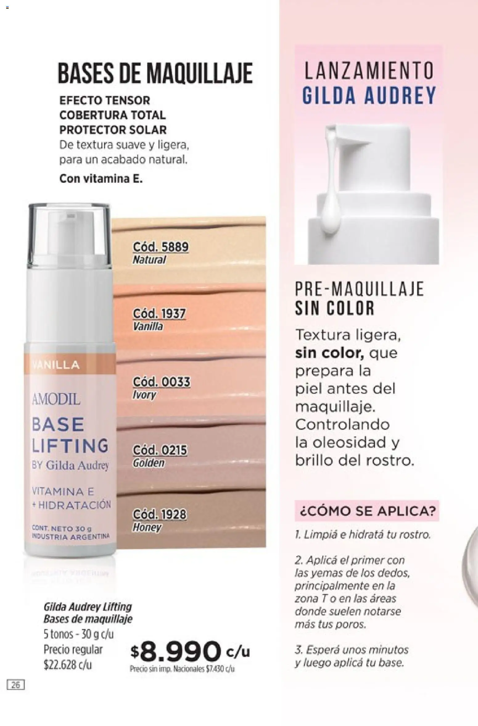 Catálogo Amodil Campaña 12 │ válido desde el 30/06/2026 | Página: 26 | Productos: Maquillaje, Protector solar, Brillo