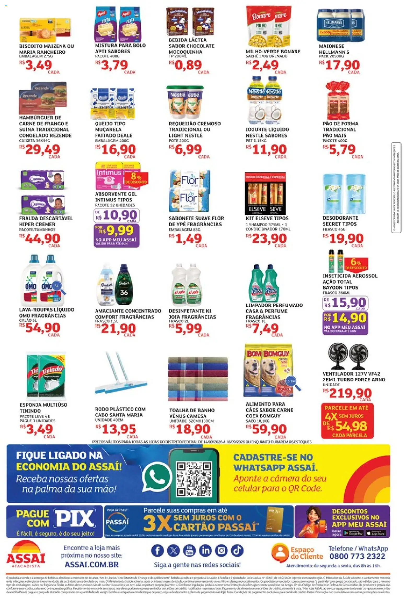 Assaí Atacadista Folheto - válido de 14/09/2026 | Página: 2 | Produtos: Condicionador, Hambúrguer, Frango, Maionese