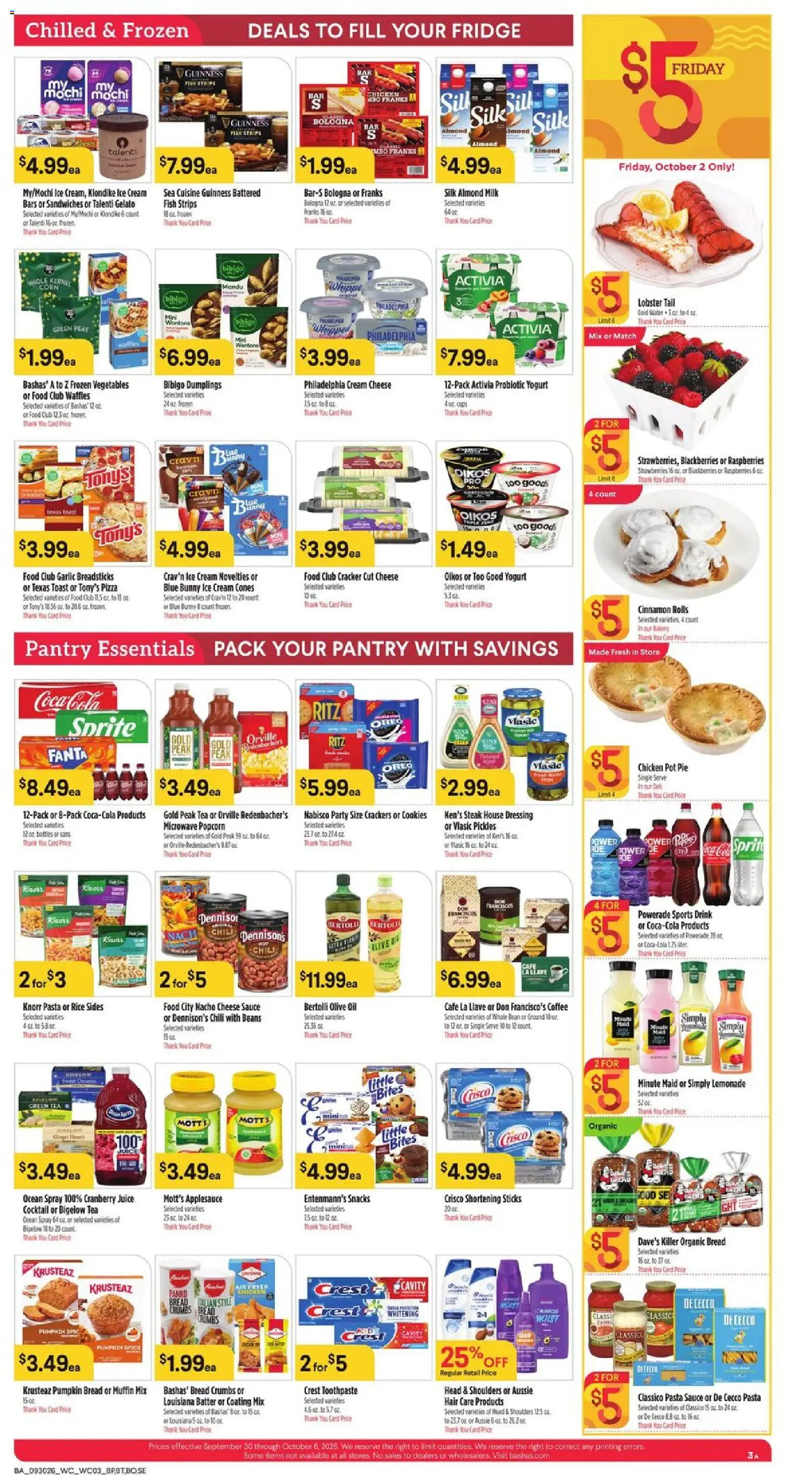 Basha's Weekly Ad - valid from 09/30/2026 | Page: 3 | Products: Wc, Popcorn, Garlic, Beans