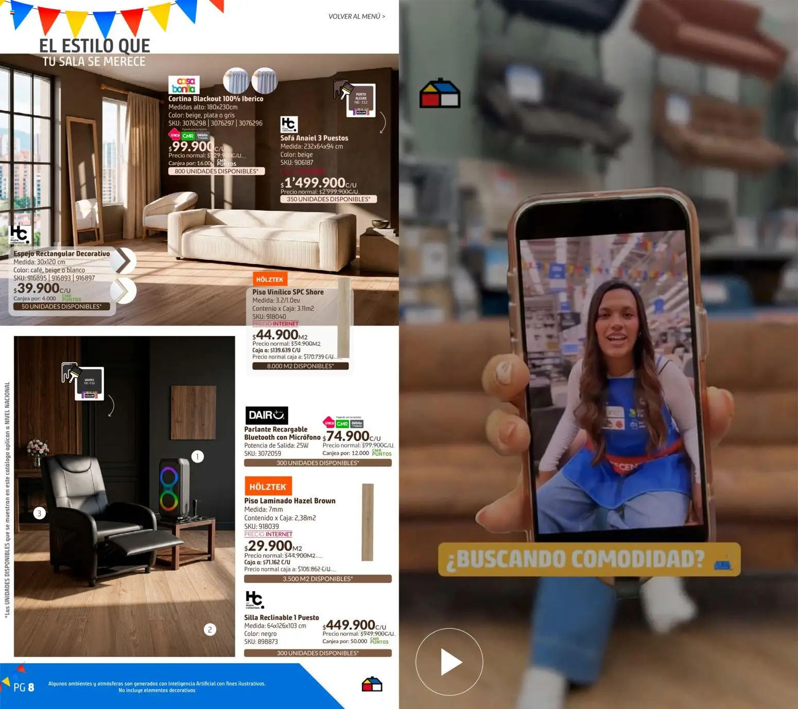 Homecenter revista - valida desde el 28/07/2026 | Página: 5 | Productos: Micrófono, Espejo, Vinílico, Parlante
