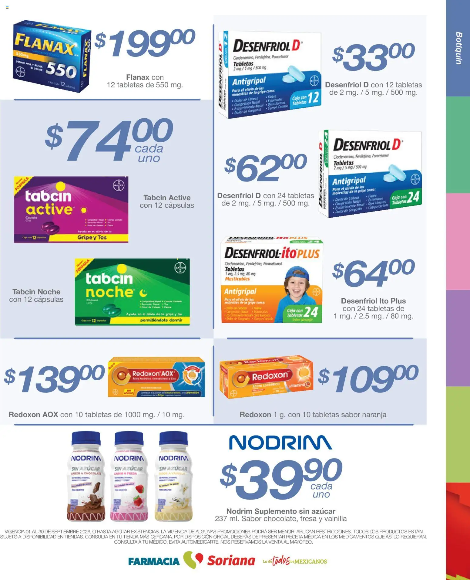 Nuevas ofertas de Soriana válidas en toda la República Mexicana desde el 01/09/2026. ¡Encuentra las mejores ofertas en Soriana Folleto Farmacia Soriana Híper Nacional! | Página: 4 | Productos: Azúcar, Vainilla, Cápsulas, Caja