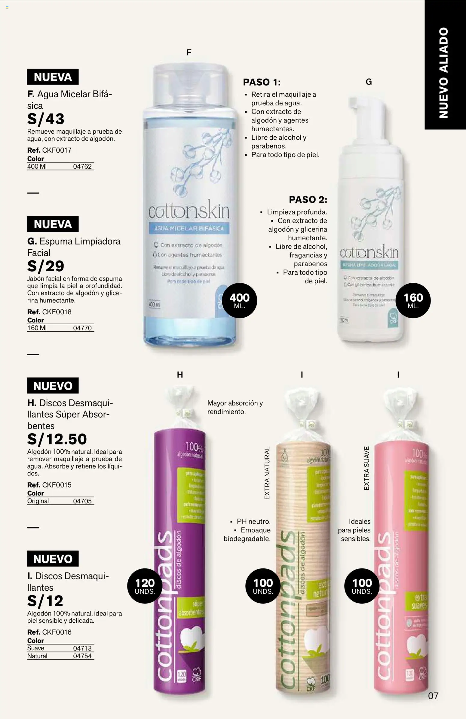 Catálogo Leonisa válido desde 24/08/2026 | Página: 7 | Productos: Jabón, Algodón, Empaque, Agua