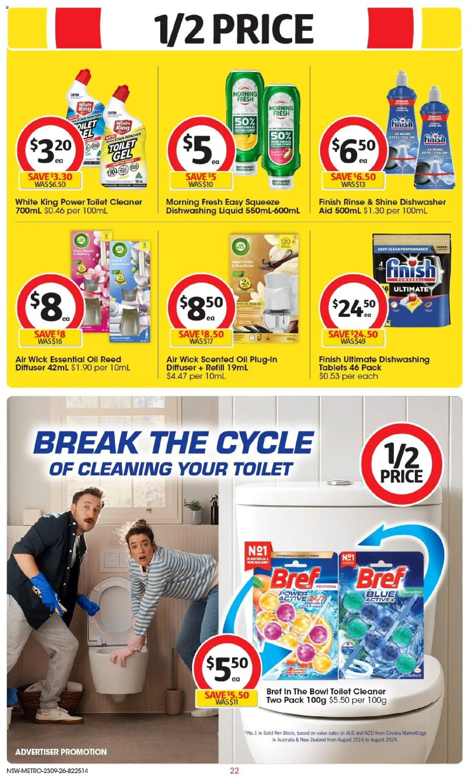 Coles catalogue - valid from 23/09/2026 | Page: 22 | Products: Toilet, Stain remover, Dishwasher, Tablets