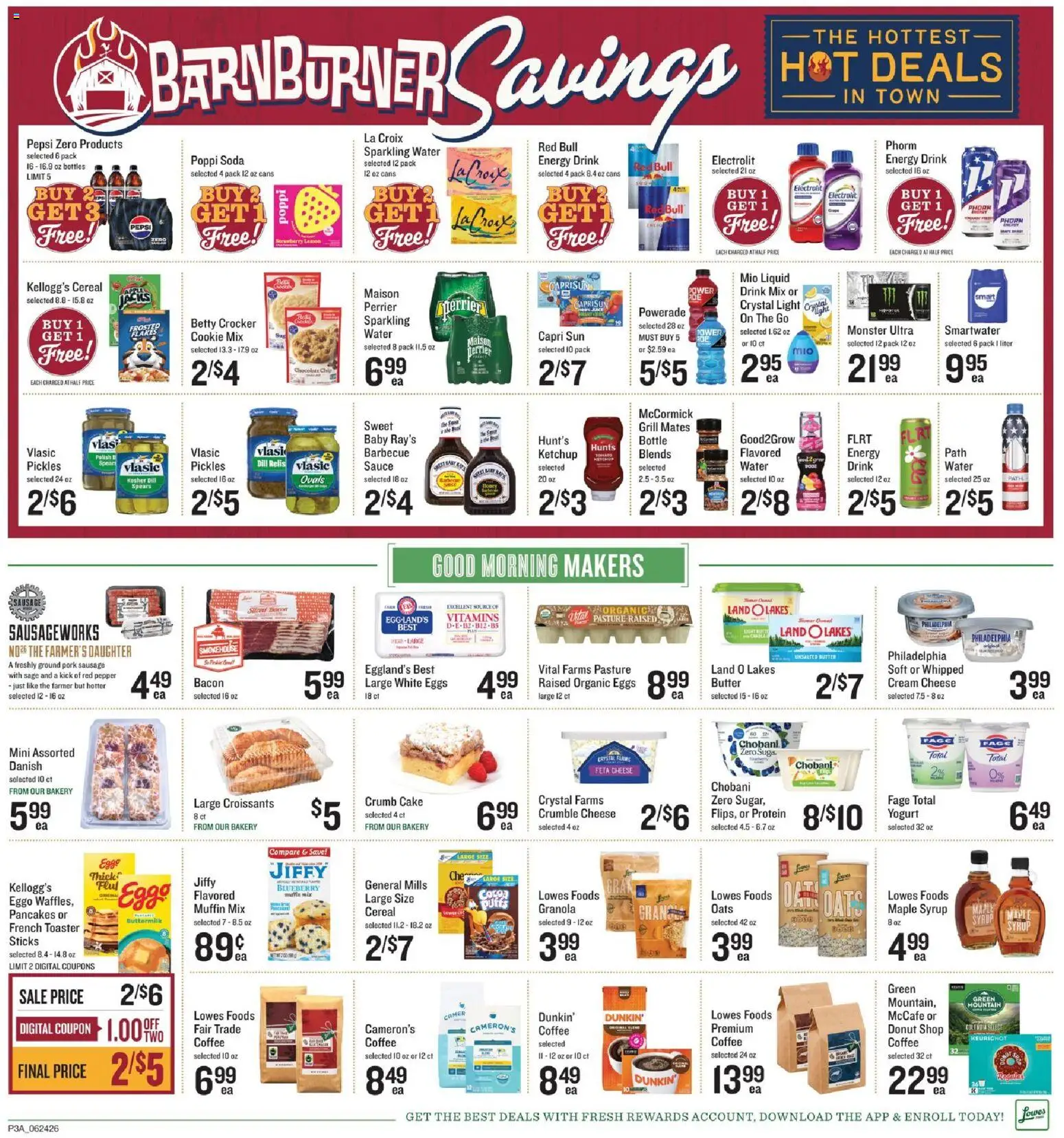 Lowes Foods Weekly Ad - valid from 06/24/2026 | Page: 3 | Products: Yogurt, Ketchup, Sausage, Dill