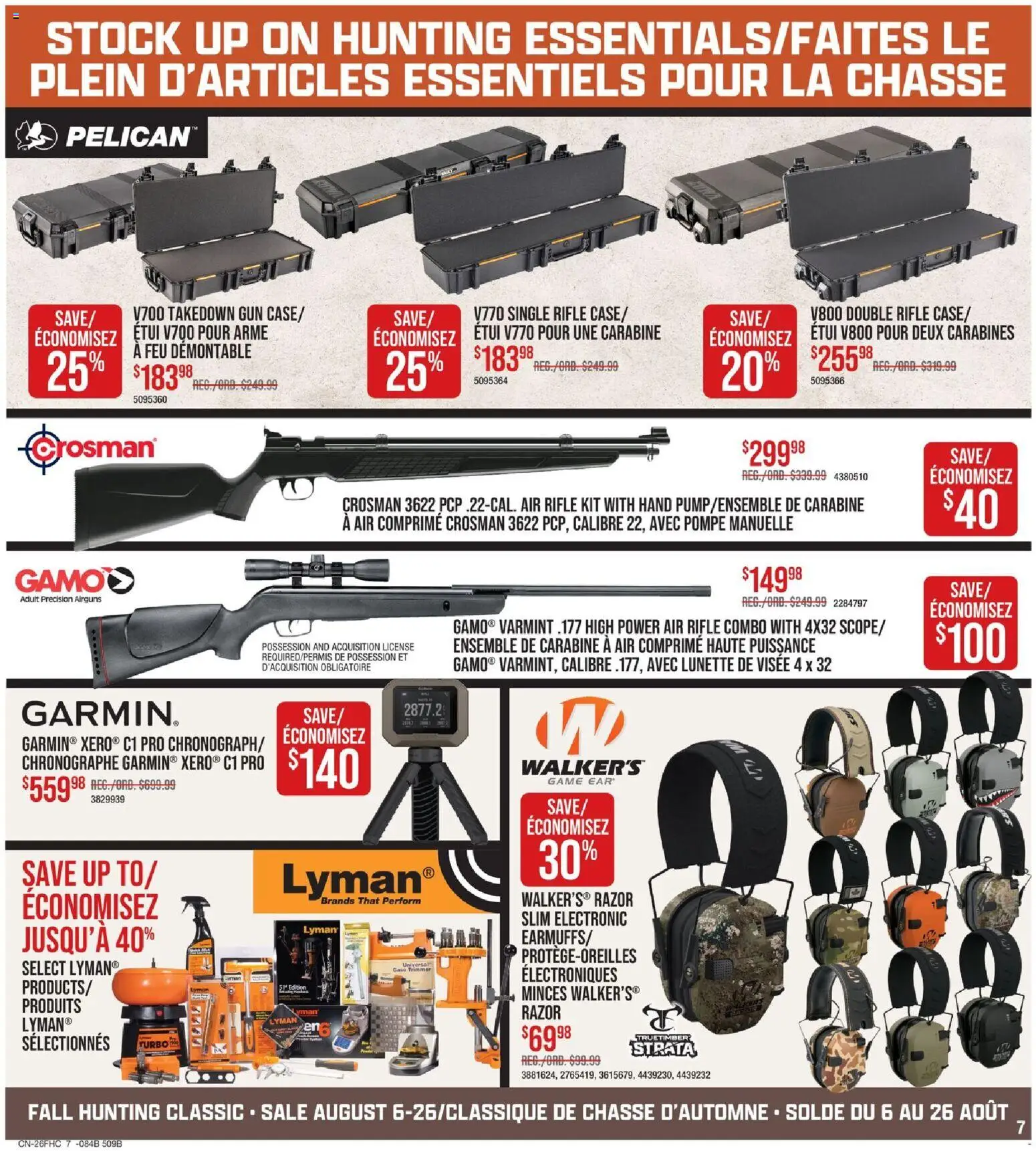 Cabelas flyer valid from Aug 6, 2026 | Page: 7 | Products: Game, Case