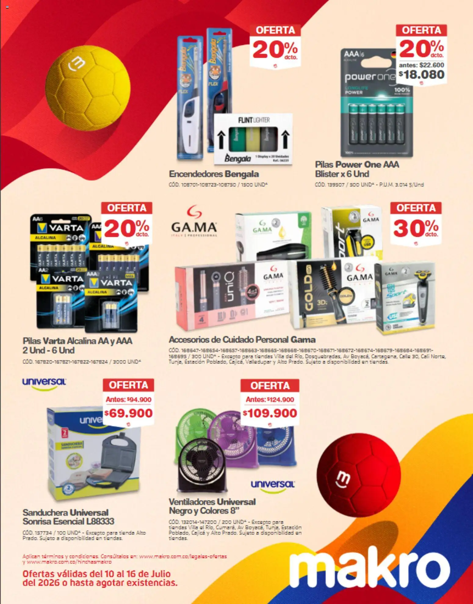 Makro revista - valida desde el 10/07/2026 | Página: 17 | Productos: Pilas, Sanduchera