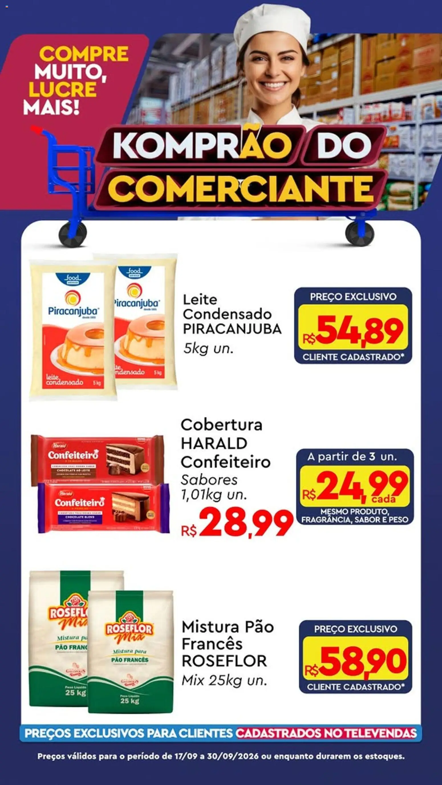 Komprao Atacadista Folheto - válido de 17/09/2026 | Página: 2 | Produtos: Leite, Pão, Chocolate, Pão francês