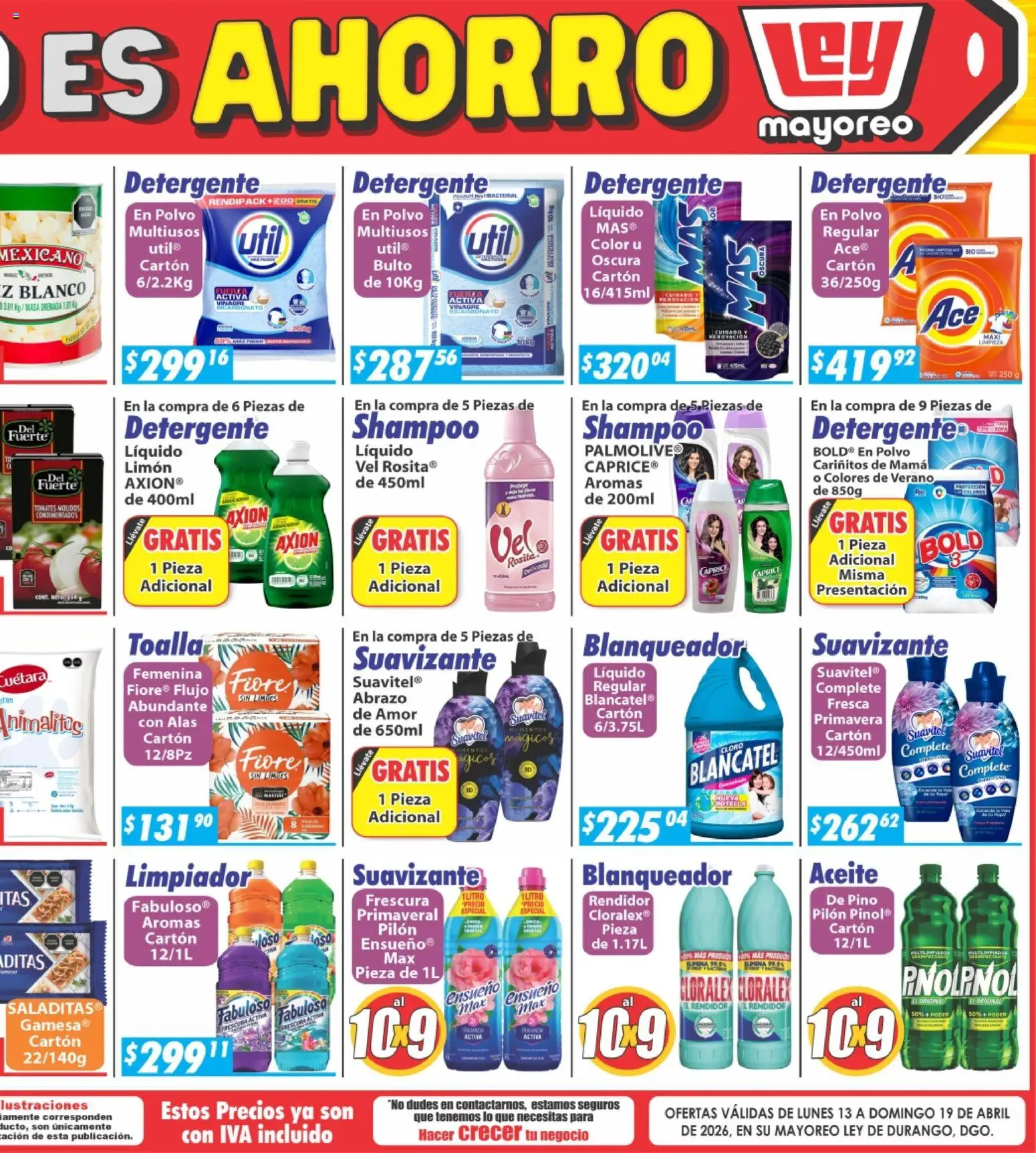 Nuevas ofertas de Casa Ley válidas en toda la República Mexicana desde el 13.04.2026. ¡Encuentra las mejores ofertas en Casa Ley folleto! | Página: 4 | Productos: Vinagre, Limón, Suavizante, Toalla