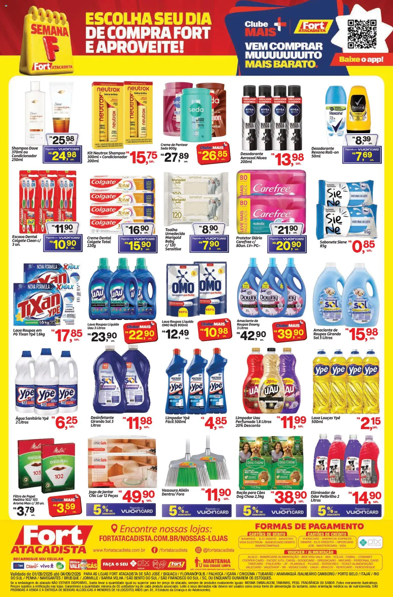 Fort Atacadista Folheto - válido de 01/09/2026 | Página: 4 | Produtos: Shampoo, Desodorante, Bebidas, Creme dental