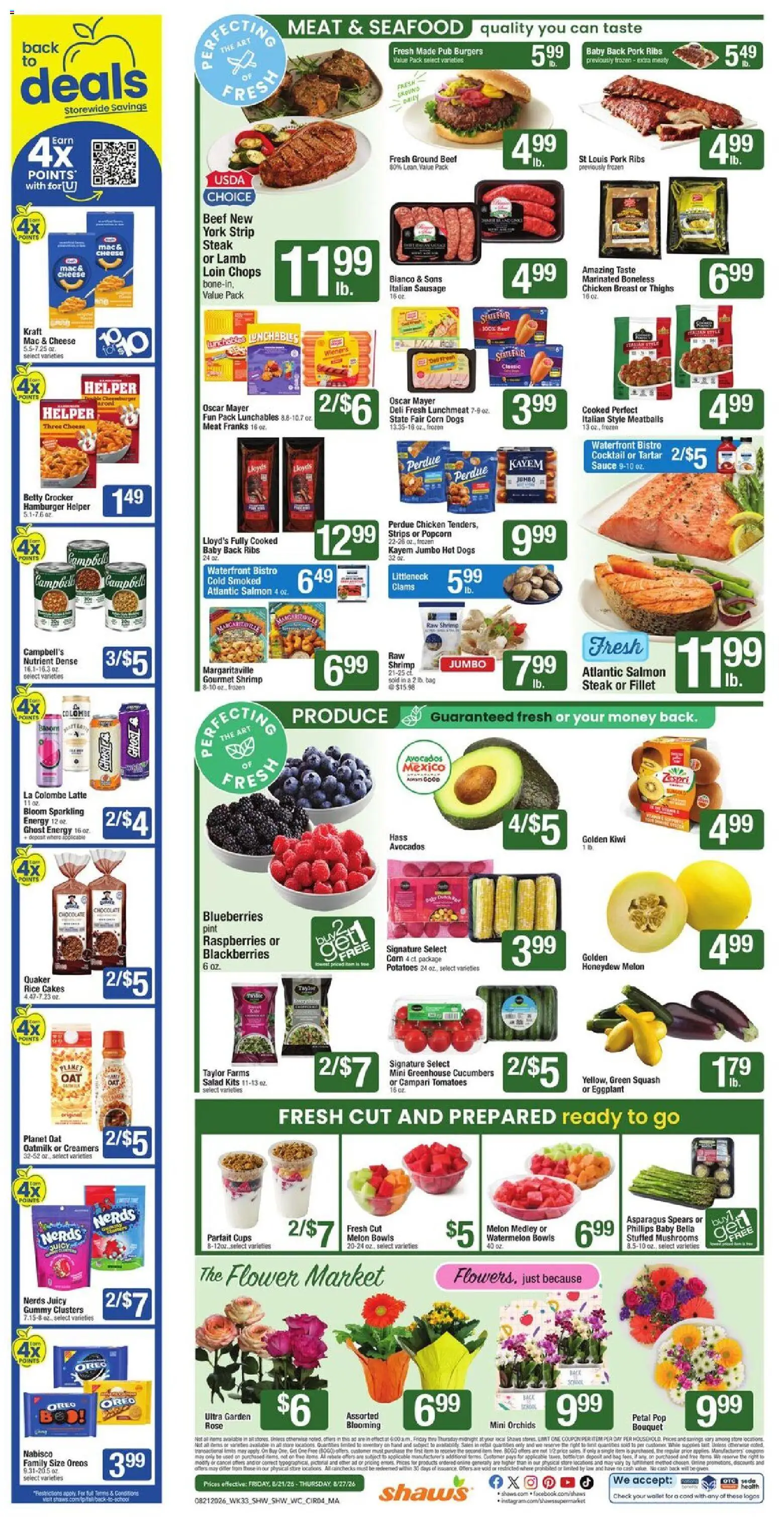 Shaw's Weekly Ad - valid from 08/21/2026 | Page: 4 | Products: Asparagus, Cucumbers, Wallet, Melon