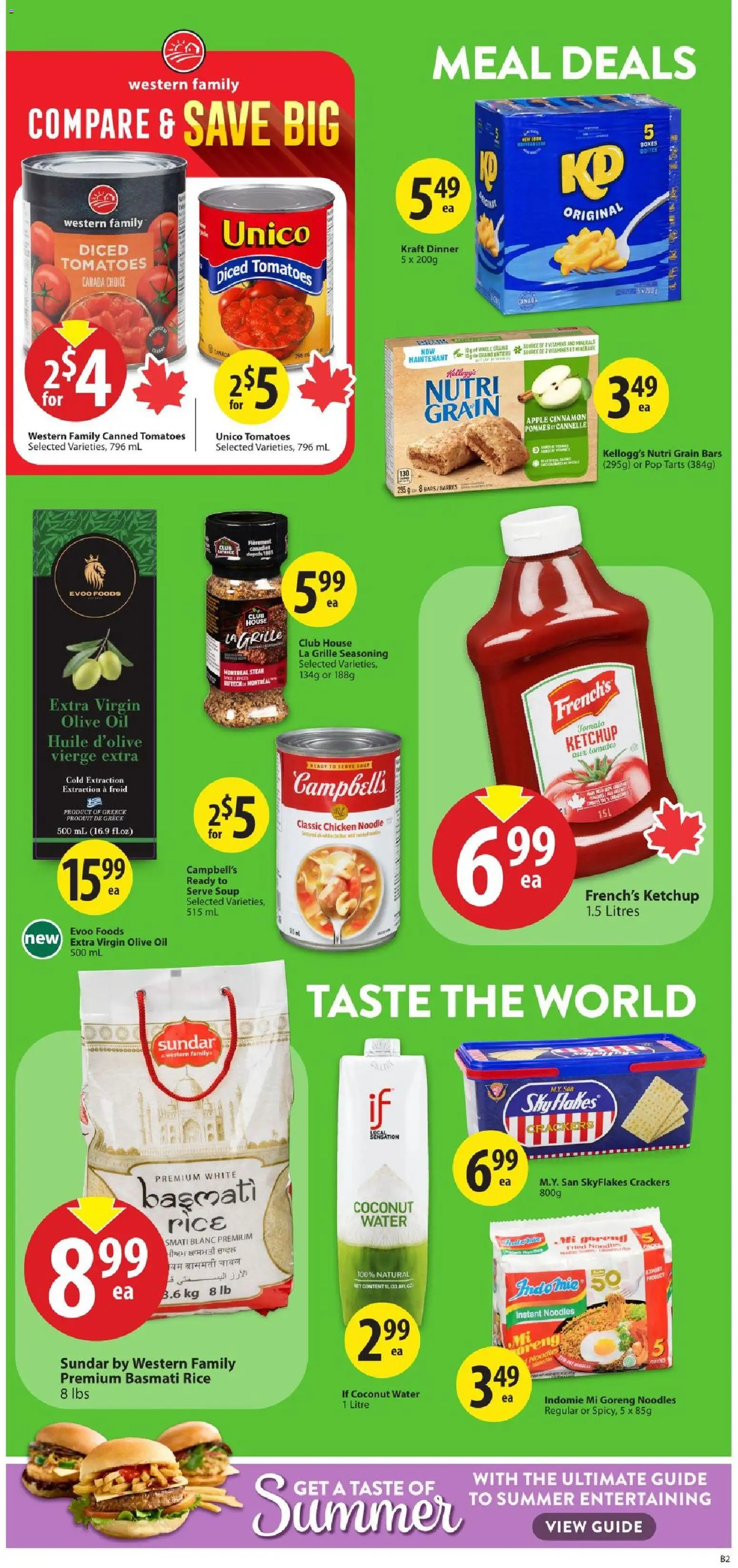 Save on foods flyer valid from Jul 9, 2026 | Page: 20 | Products: Rice, Noodles, Oil, Tomatoes