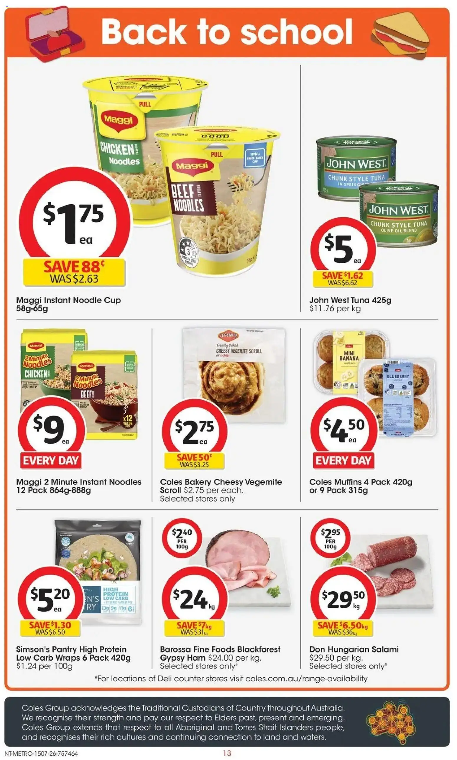 Coles catalogue - valid from 15/07/2026 | Page: 13 | Products: Oil, Ham, Beef, Bakery