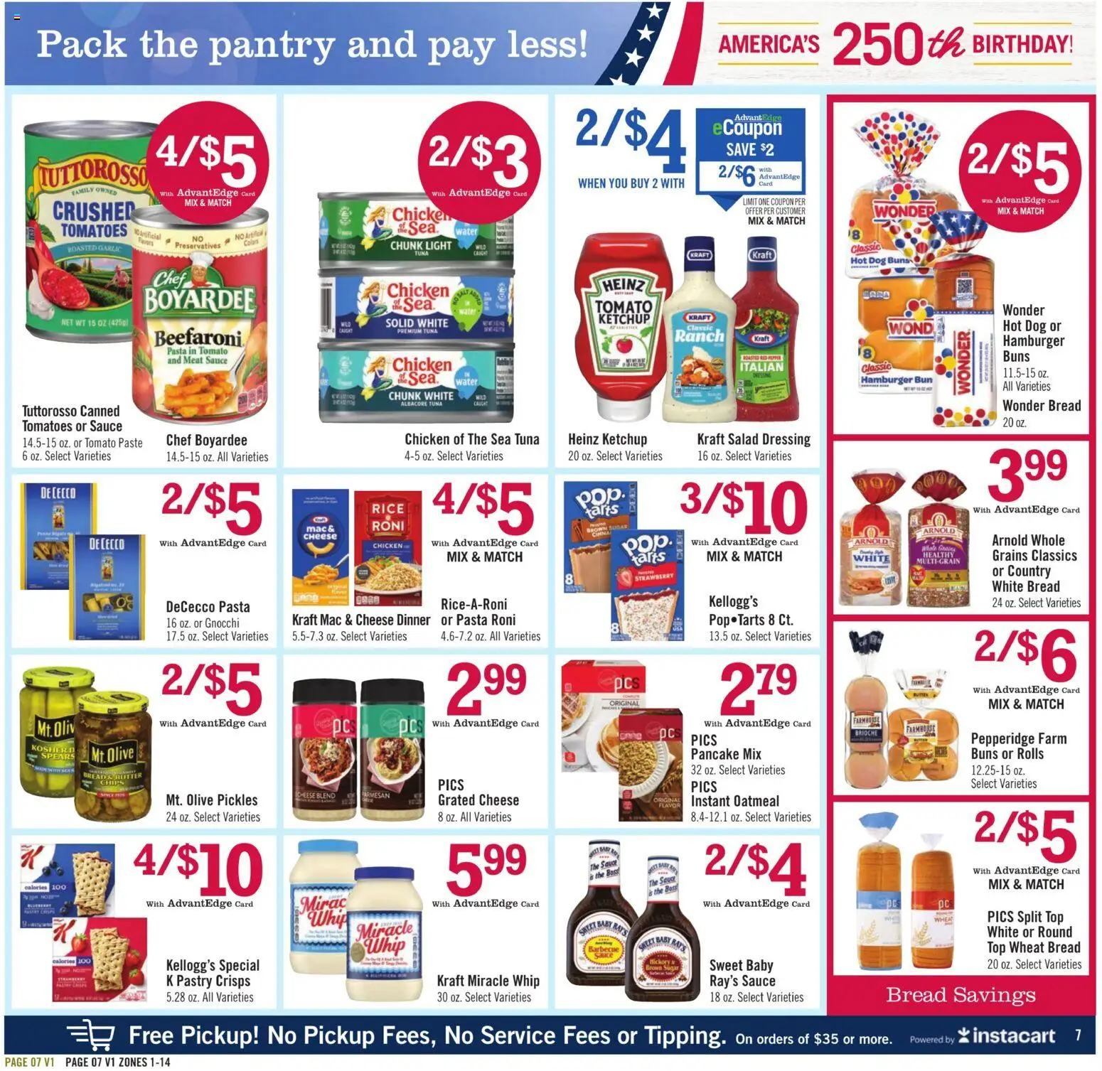 Price Chopper Weekly Ad - valid from 24.05.2026 | Page: 7 | Products: Cheese, Bread, Pasta, Salad