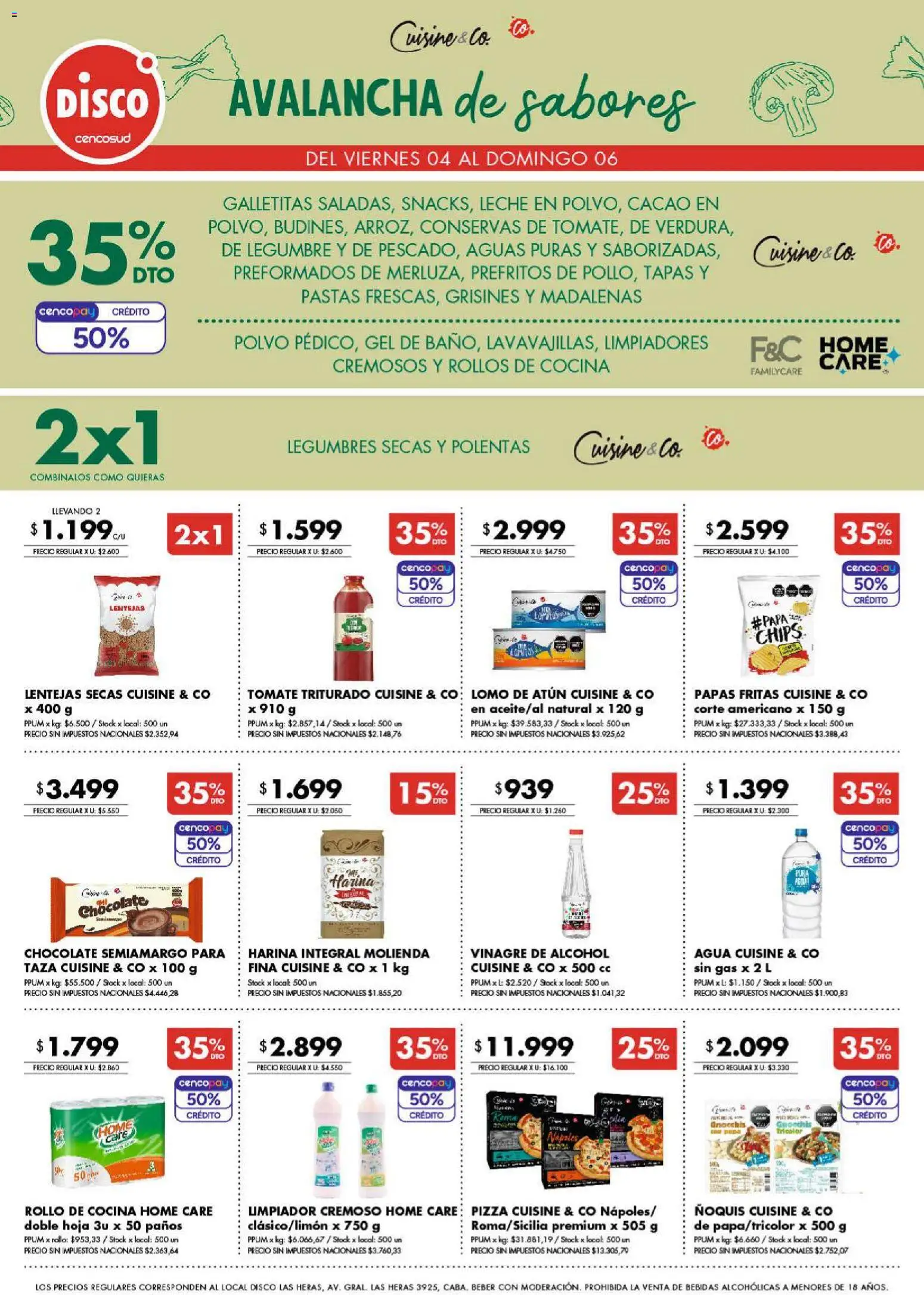 Disco - Ofertas | Bs. As. y Santa Fé │ válido desde el 04/09/2026 | Página: 7 | Productos: Galletitas, Lentejas, Papas, Chocolate