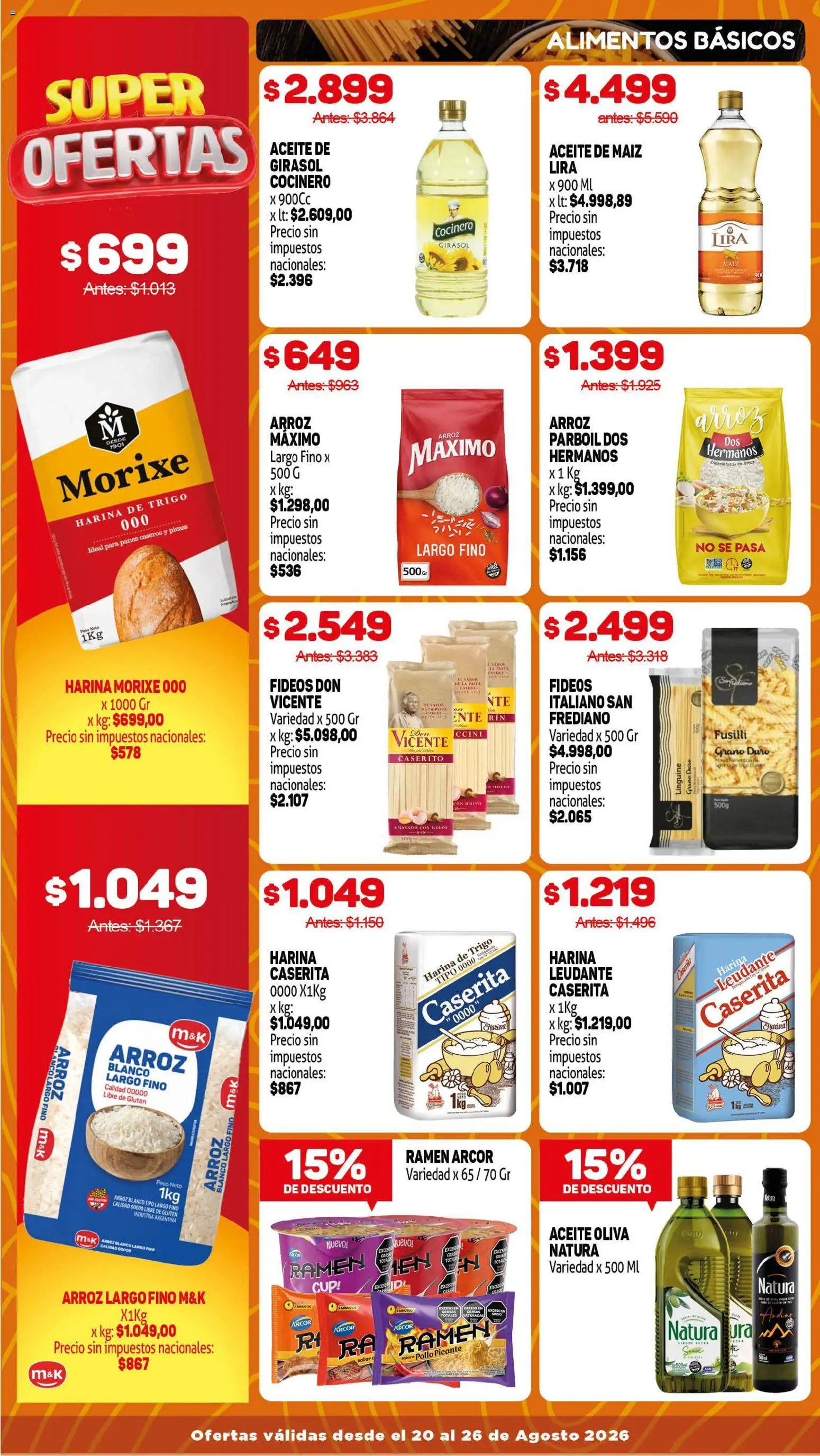 Makro ofertas │ válido desde el 20/08/2026 | Página: 6 | Productos: Pollo, Harina, Oliva, Arroz