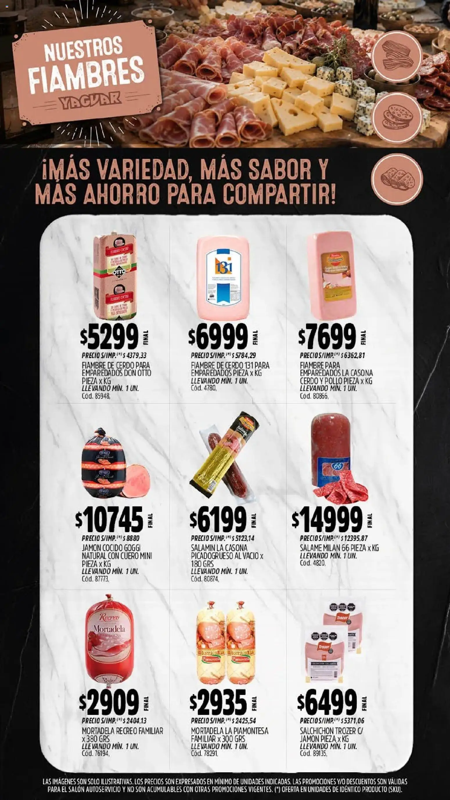 Yaguar - Oferta Semanal Córdoba │ válido desde el 28/09/2026 | Página: 8 | Productos: Pollo, Jamón, Salame, Cerdo