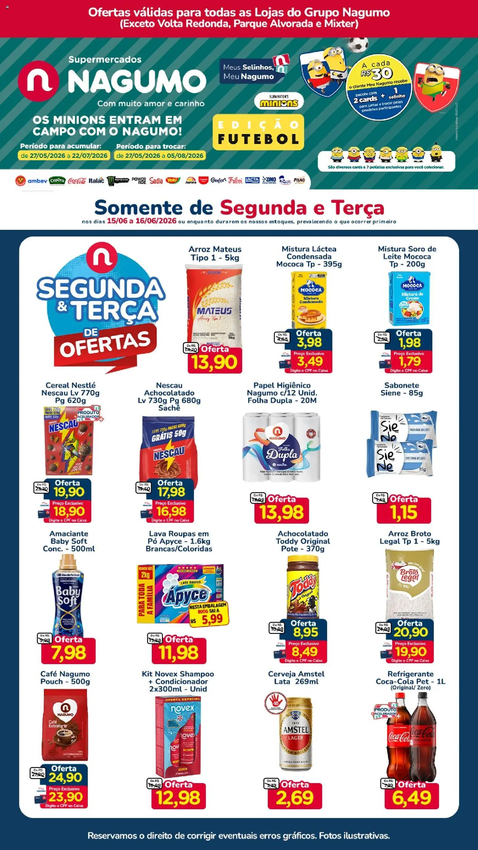 Nagumo Folheto - válido de 15.06.2026 | Página: 1 | Produtos: Shampoo, Cola, Leite, Roupas