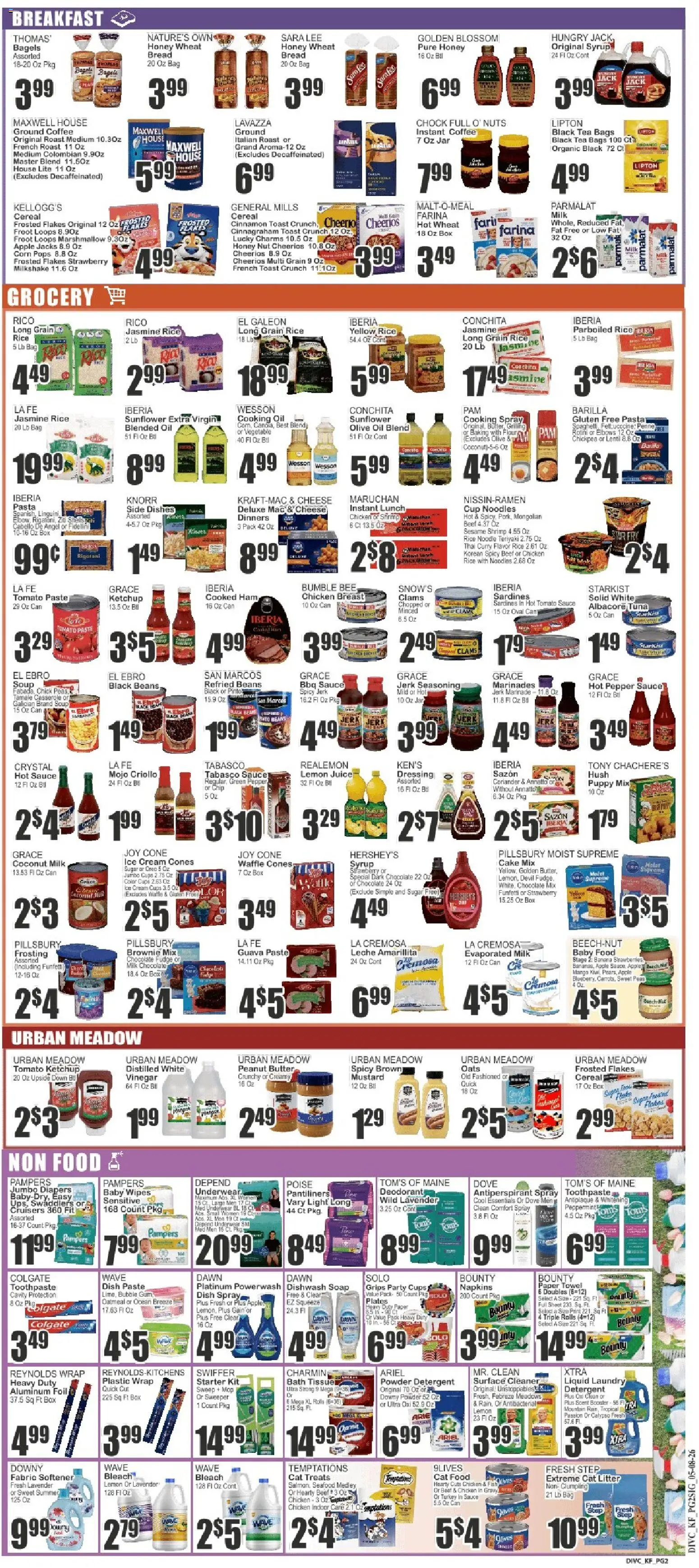 Food Universe Weekly Ad - valid from 08.05.2026 | Page: 2 | Products: Ham, Juice, Antiperspirant, Underwear
