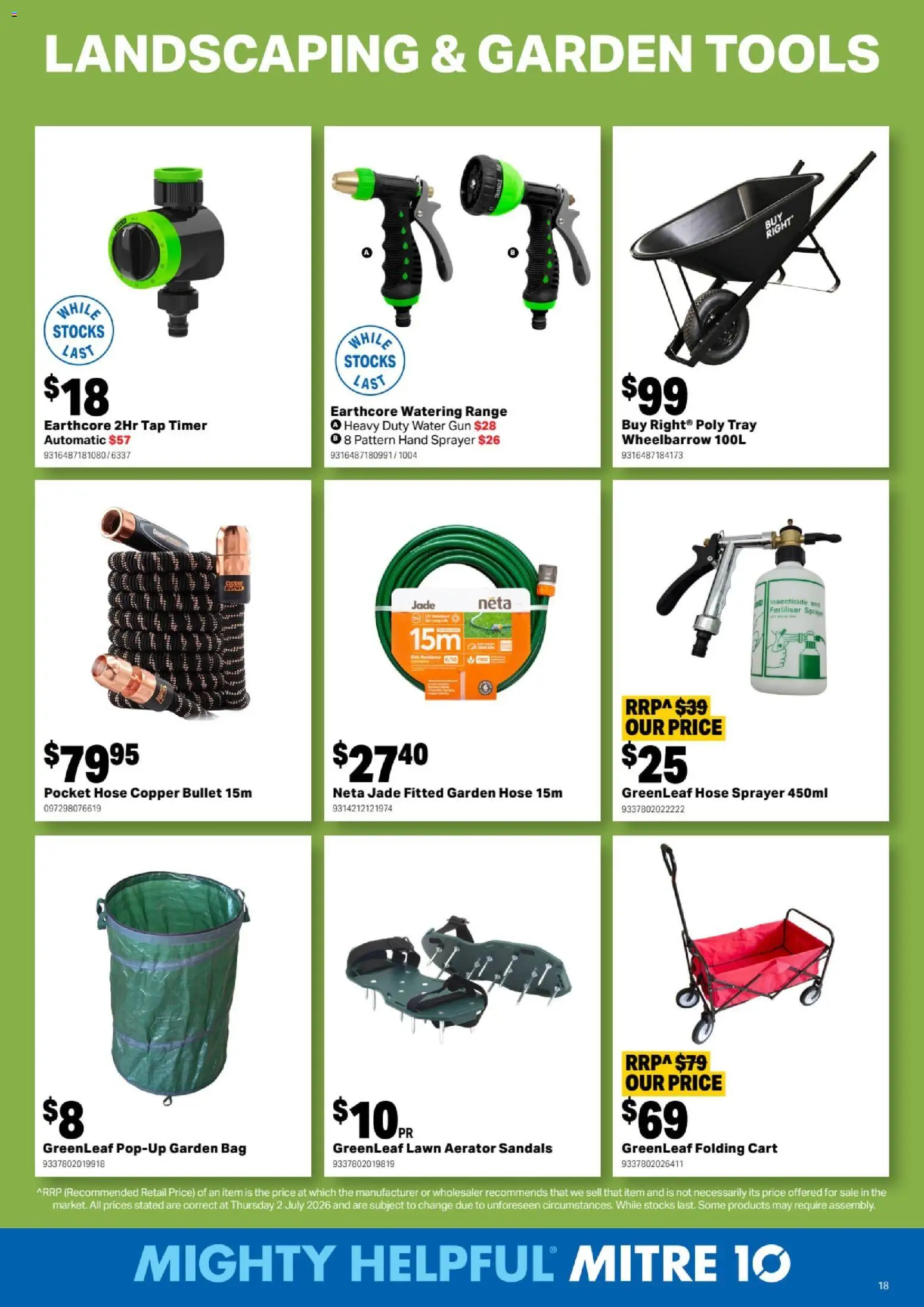 Mitre 10 catalogue - valid from 12/08/2026 | Page: 18 | Products: Cart, Wheelbarrow, Bag, Tools