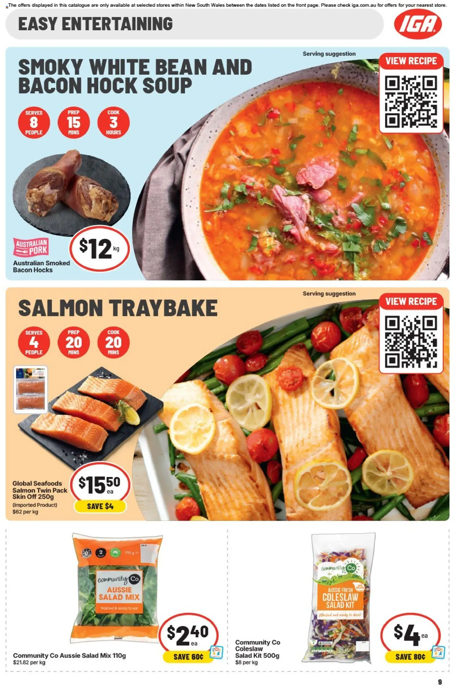 IGA catalogue - valid from 28/07/2026 | Page: 18 | Products: Bacon, Pork, Salad, Salmon