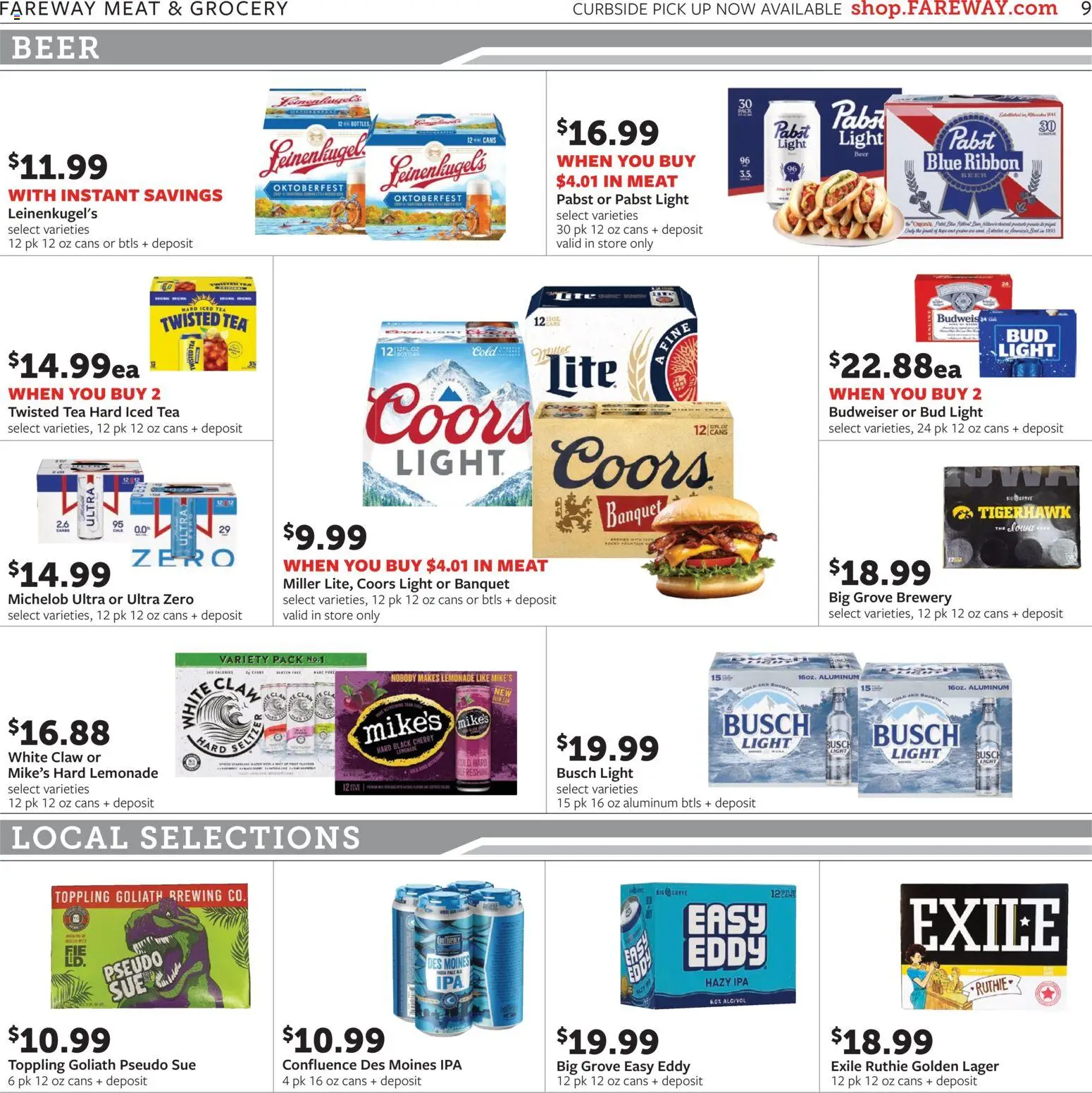 Fareway Weekly Ad - valid from 09/07/2026 | Page: 9 | Products: Meat, Tea, Lemonade, Iced tea