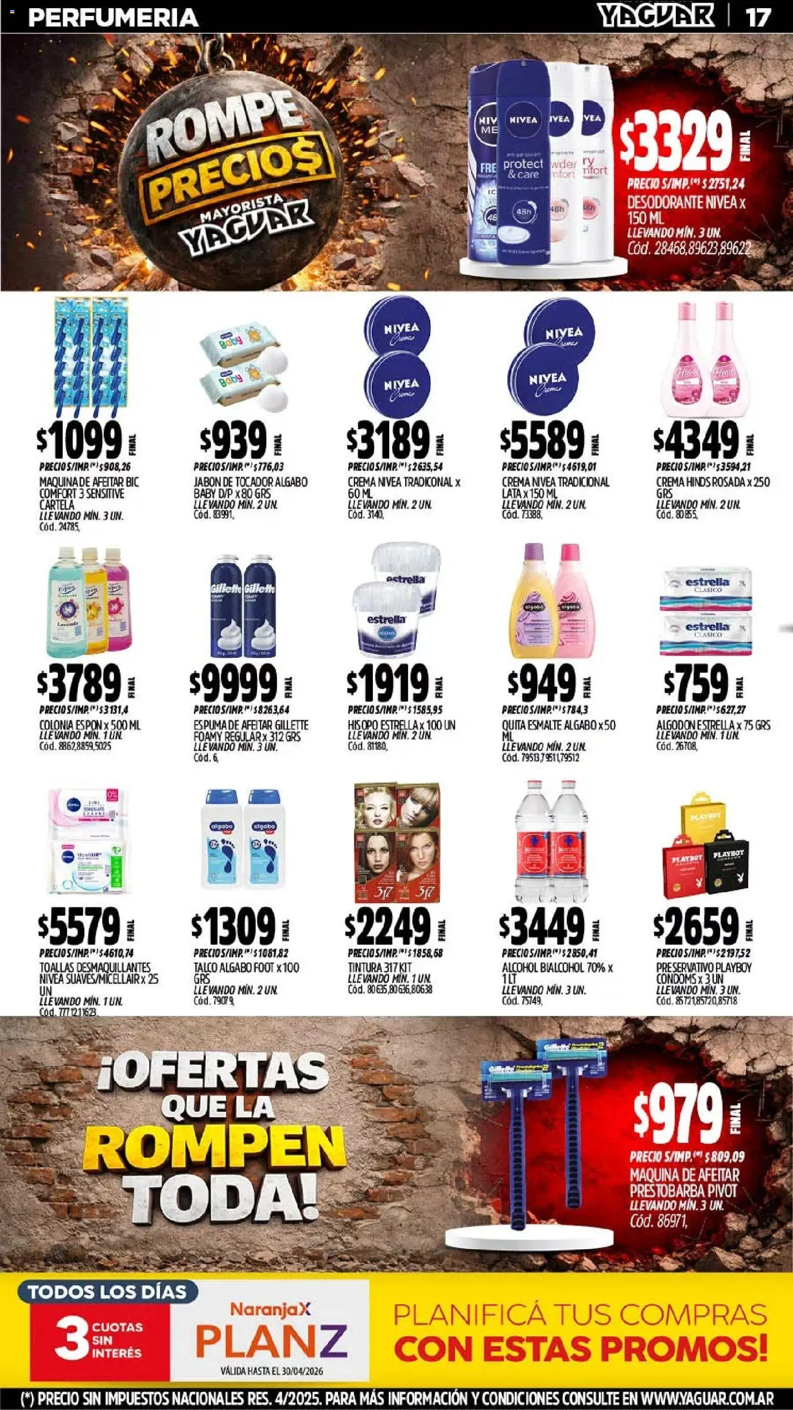 Yaguar catálogo │ válido desde el 13.04.2026 | Página: 17 | Productos: Maquina de afeitar, Espuma de afeitar, Jabón, Crema