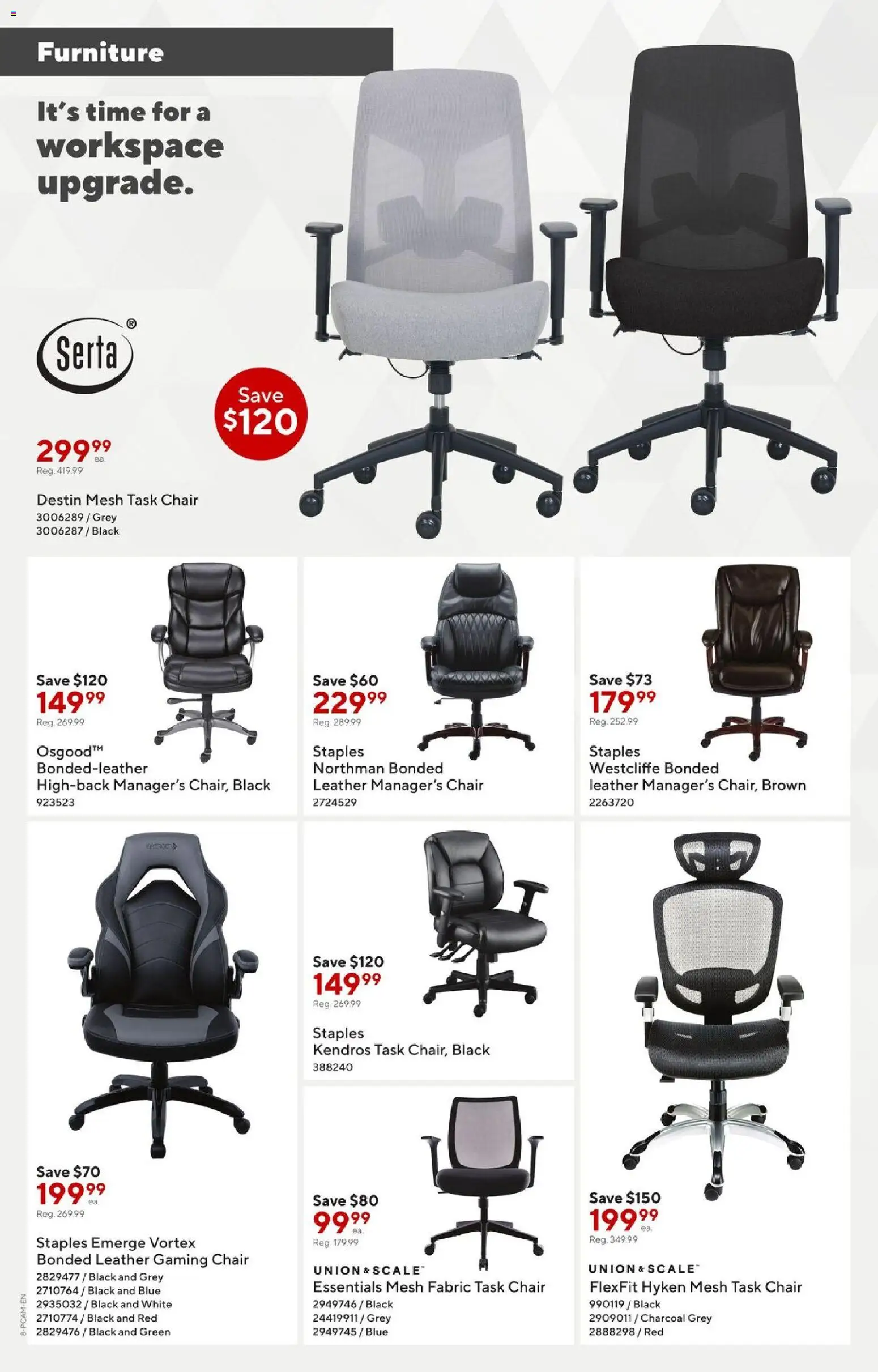 Staples flyer valid from 01.05.2026 | Page: 8 | Products: Chair