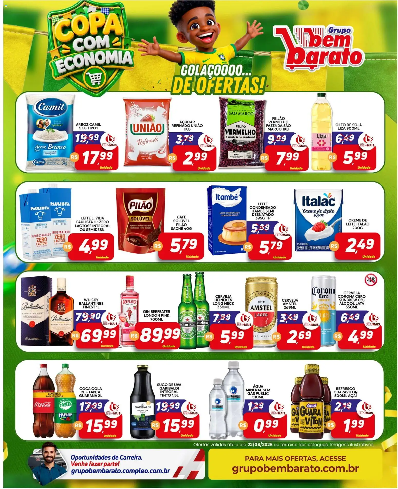 Supermercado Bem Barato Folheto - válido de 16.06.2026 | Página: 2 | Produtos: Refresco, Café, Suco, Açúcar